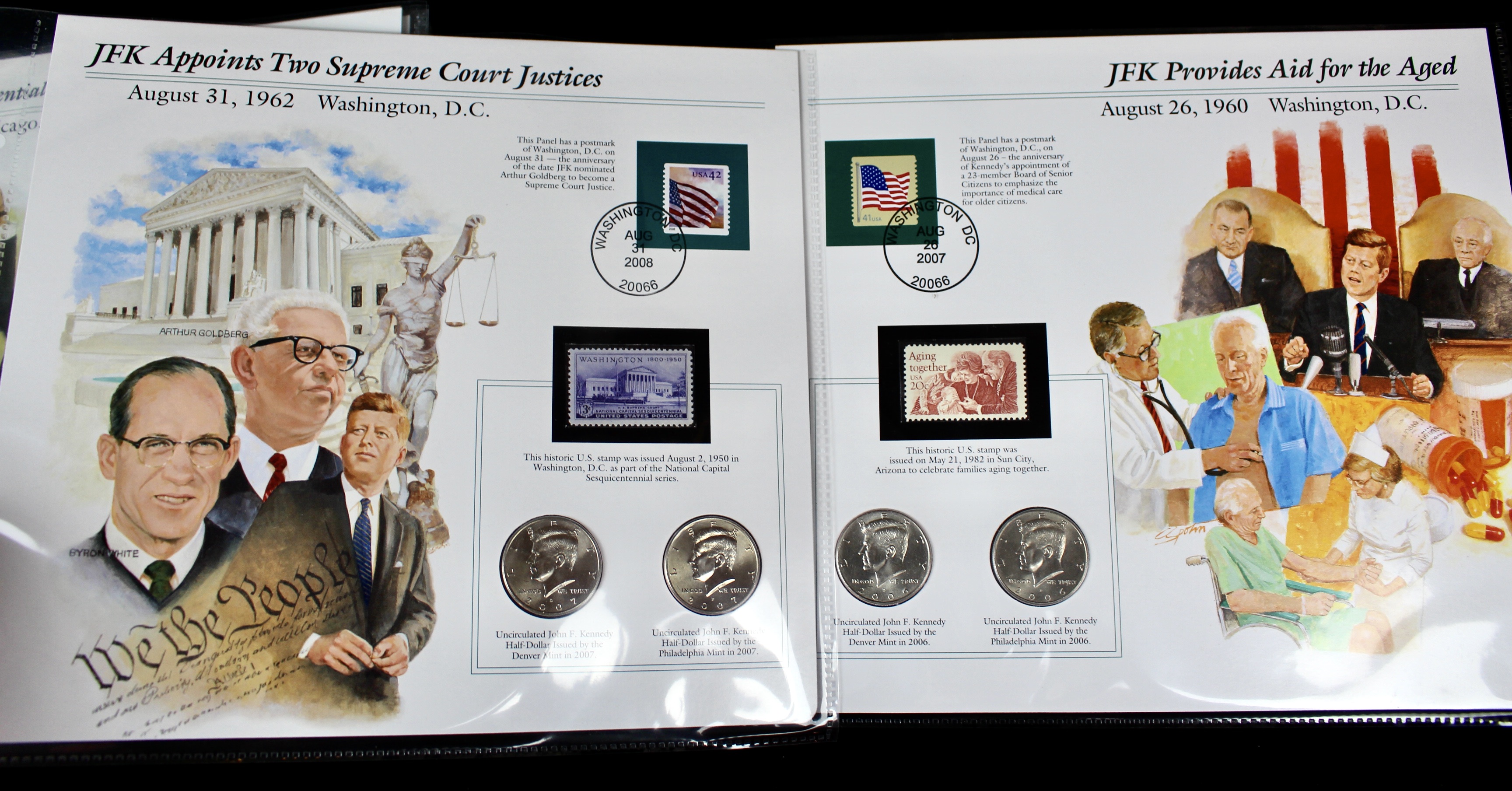 Complete Two Volume John F. Kennedy Uncirculated U.S. Half Dollar Collection