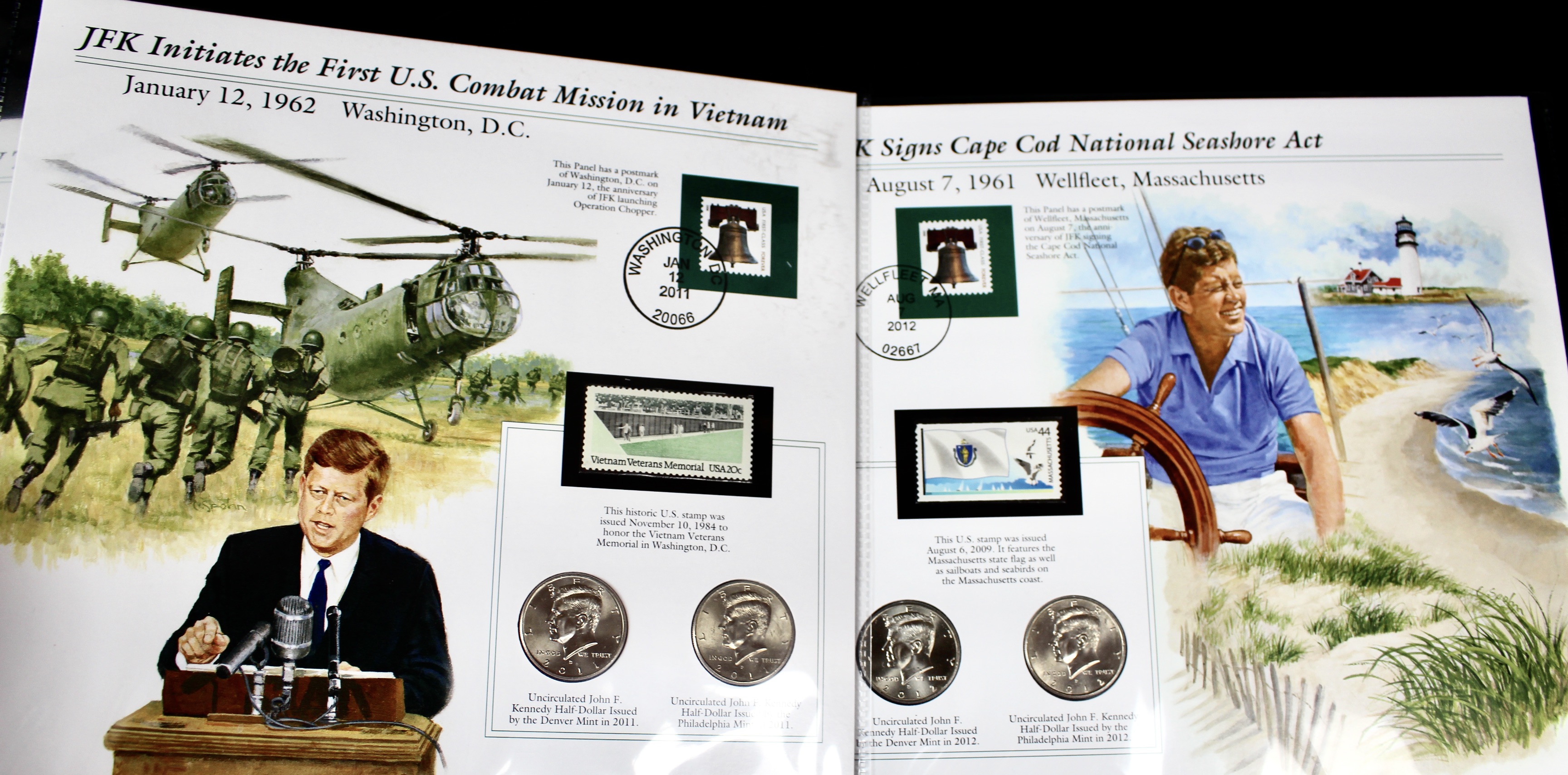 Complete Two Volume John F. Kennedy Uncirculated U.S. Half Dollar Collection