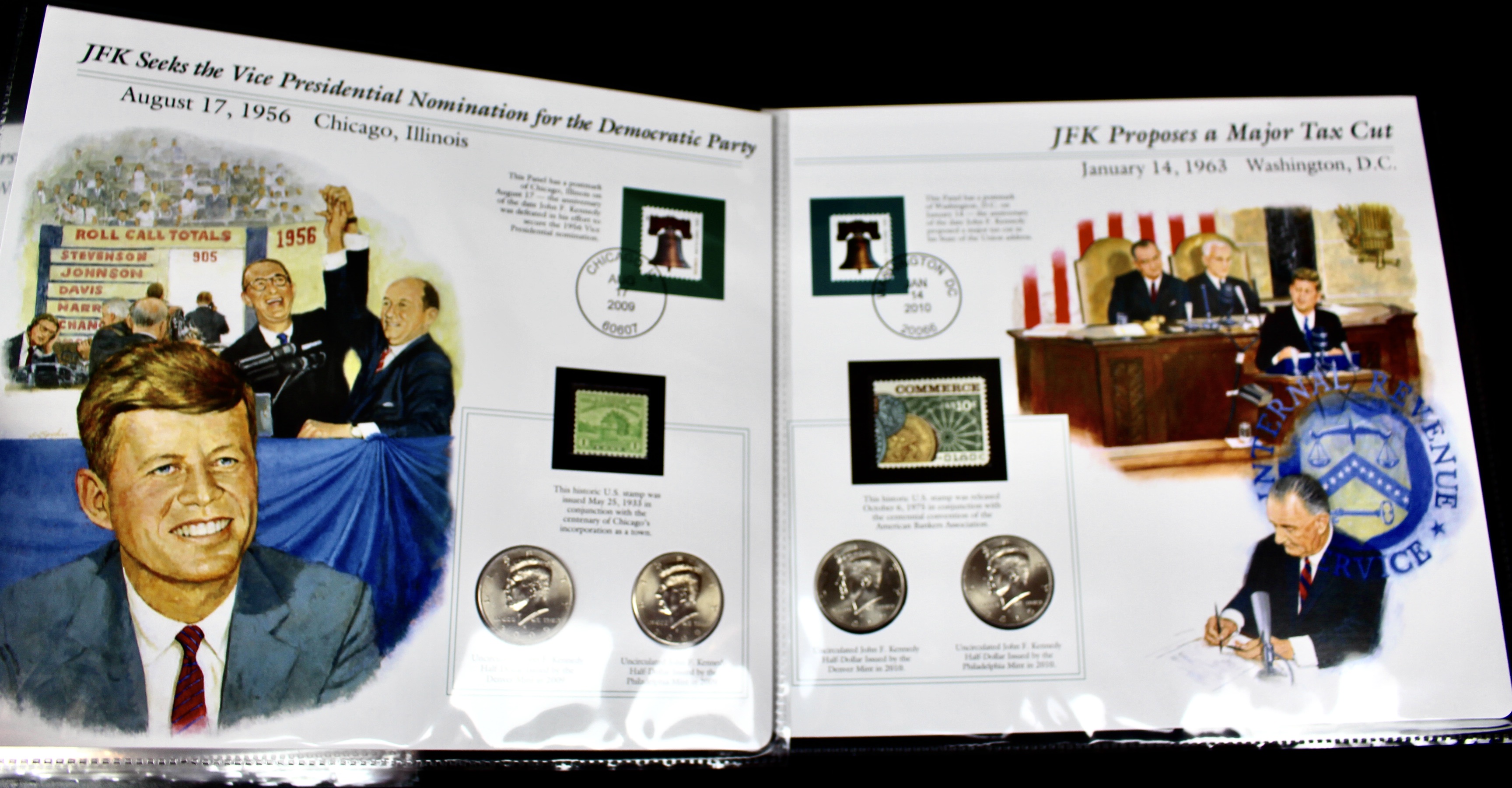 Complete Two Volume John F. Kennedy Uncirculated U.S. Half Dollar Collection