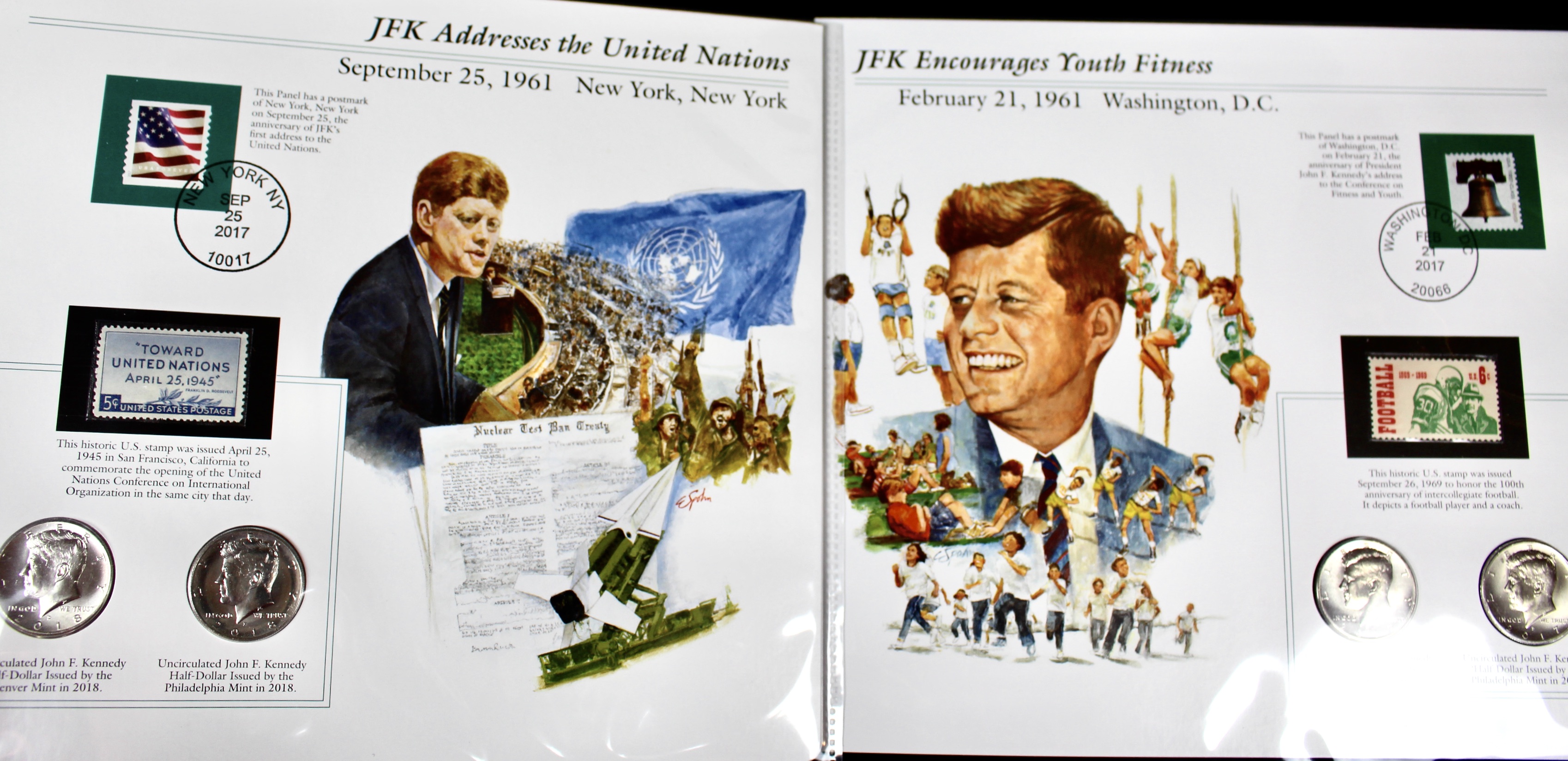 Complete Two Volume John F. Kennedy Uncirculated U.S. Half Dollar Collection