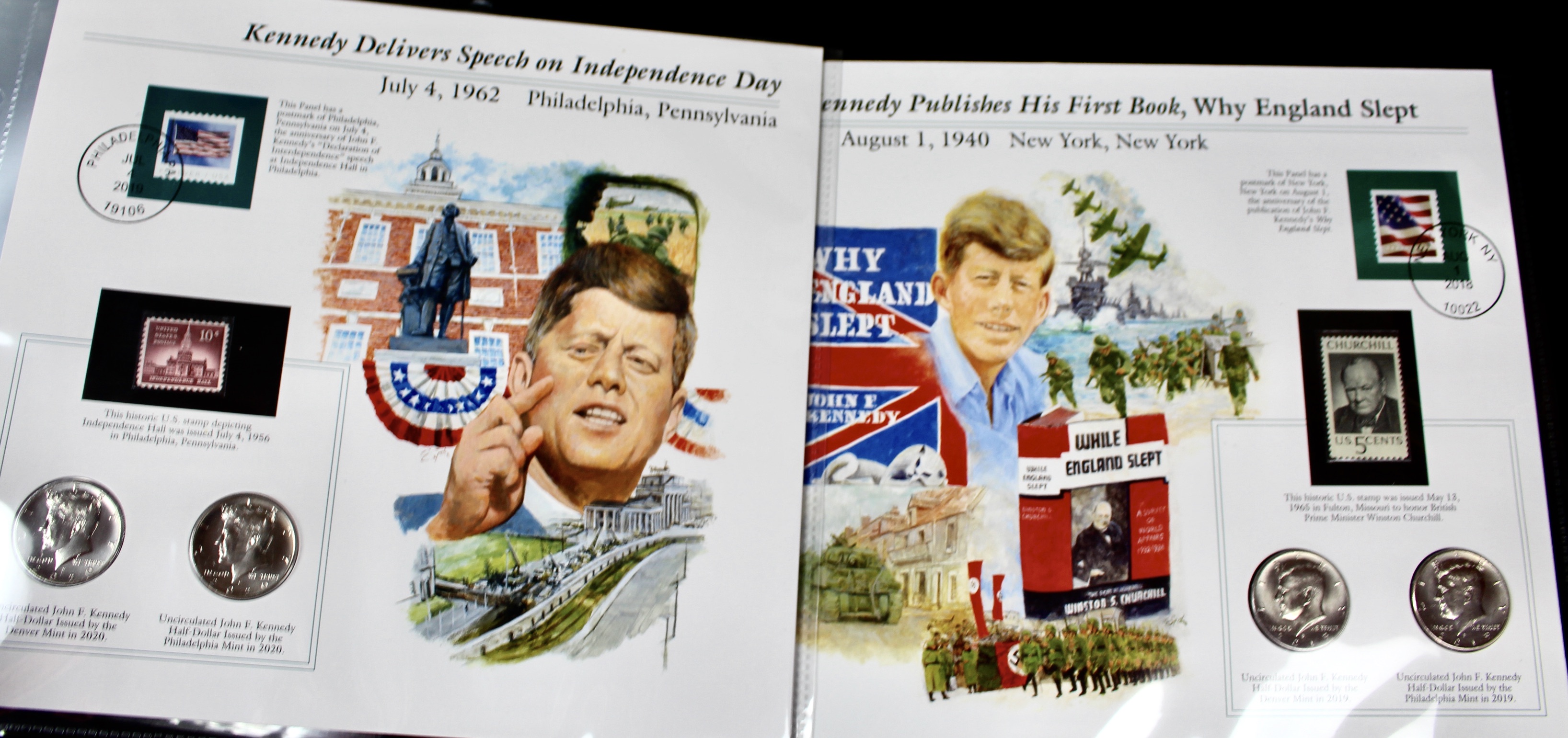 Complete Two Volume John F. Kennedy Uncirculated U.S. Half Dollar Collection