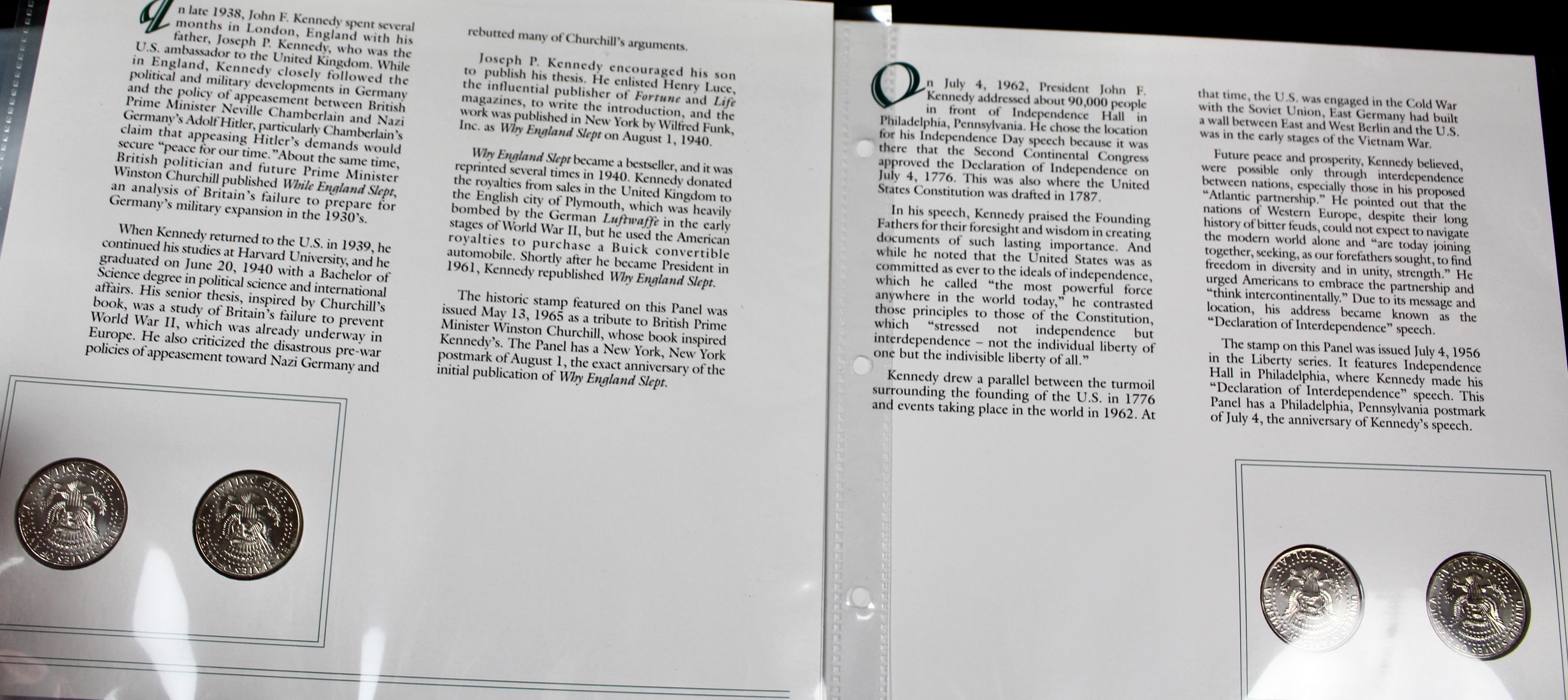 Complete Two Volume John F. Kennedy Uncirculated U.S. Half Dollar Collection