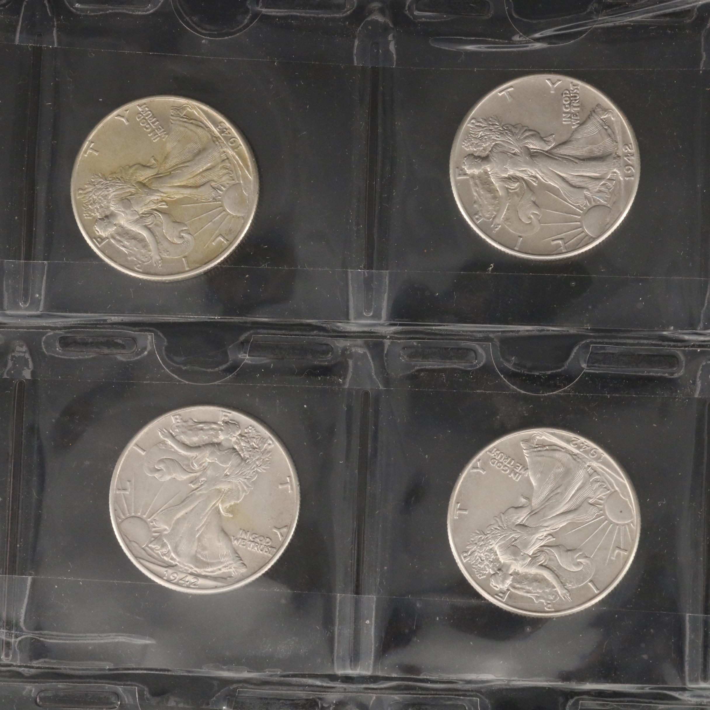 Group of Twenty Silver Walking Liberty Half Dollars