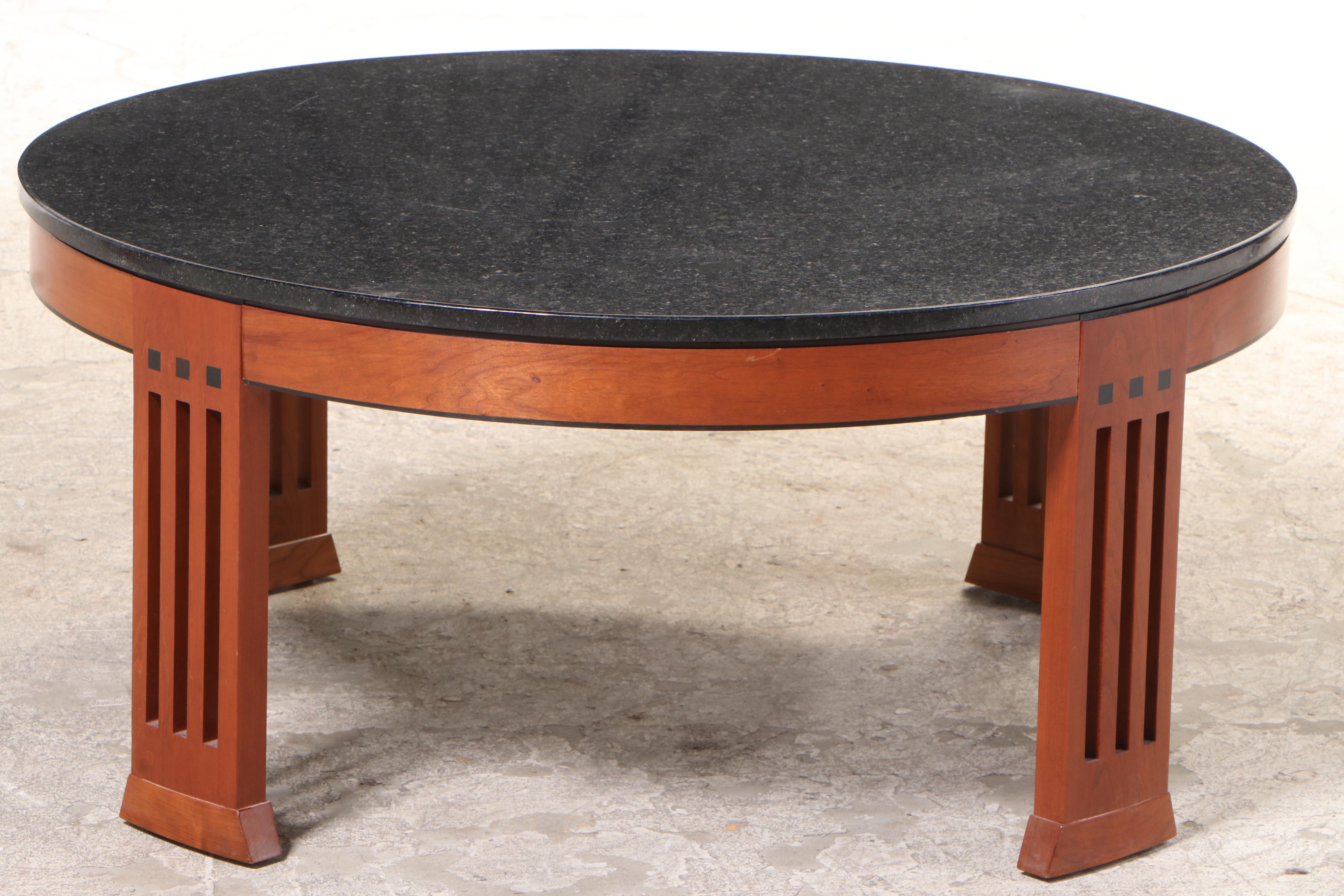 Stickley "21st Century Collection" Cherrywood and Granite Top Coffee Table