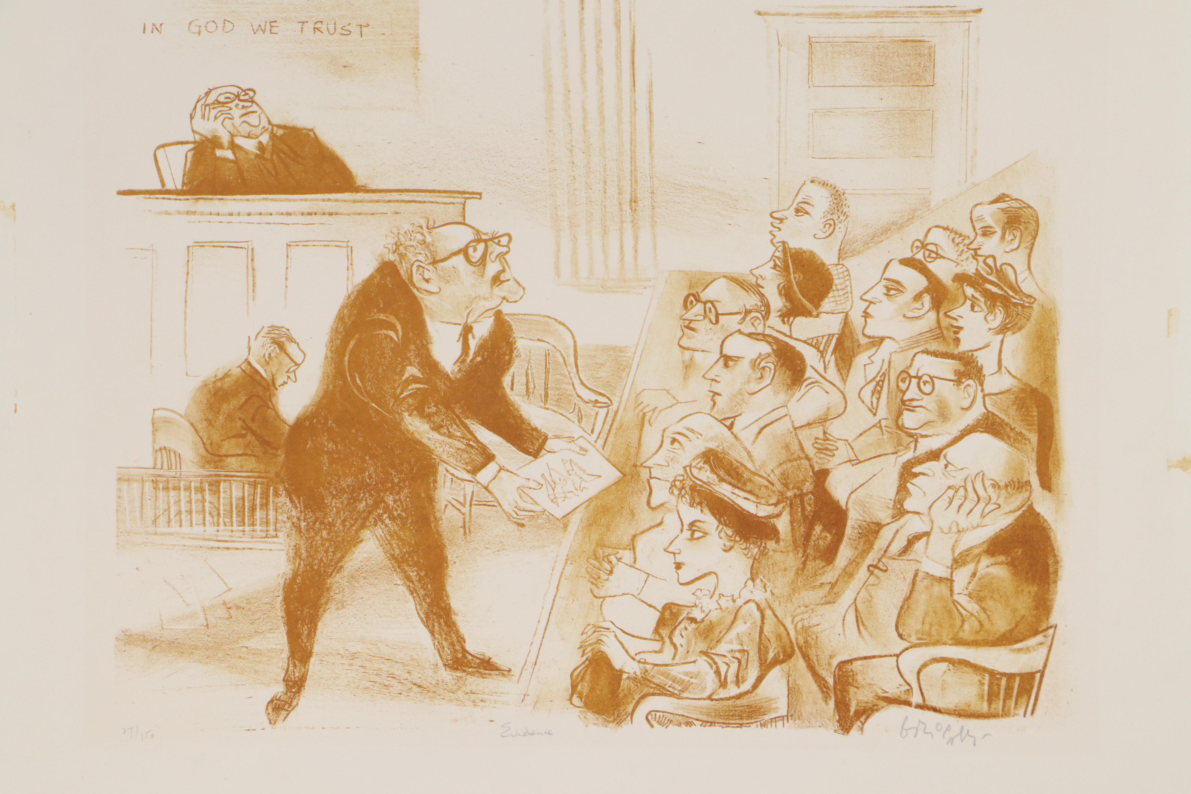 William Gropper Lithograph "Evidence"