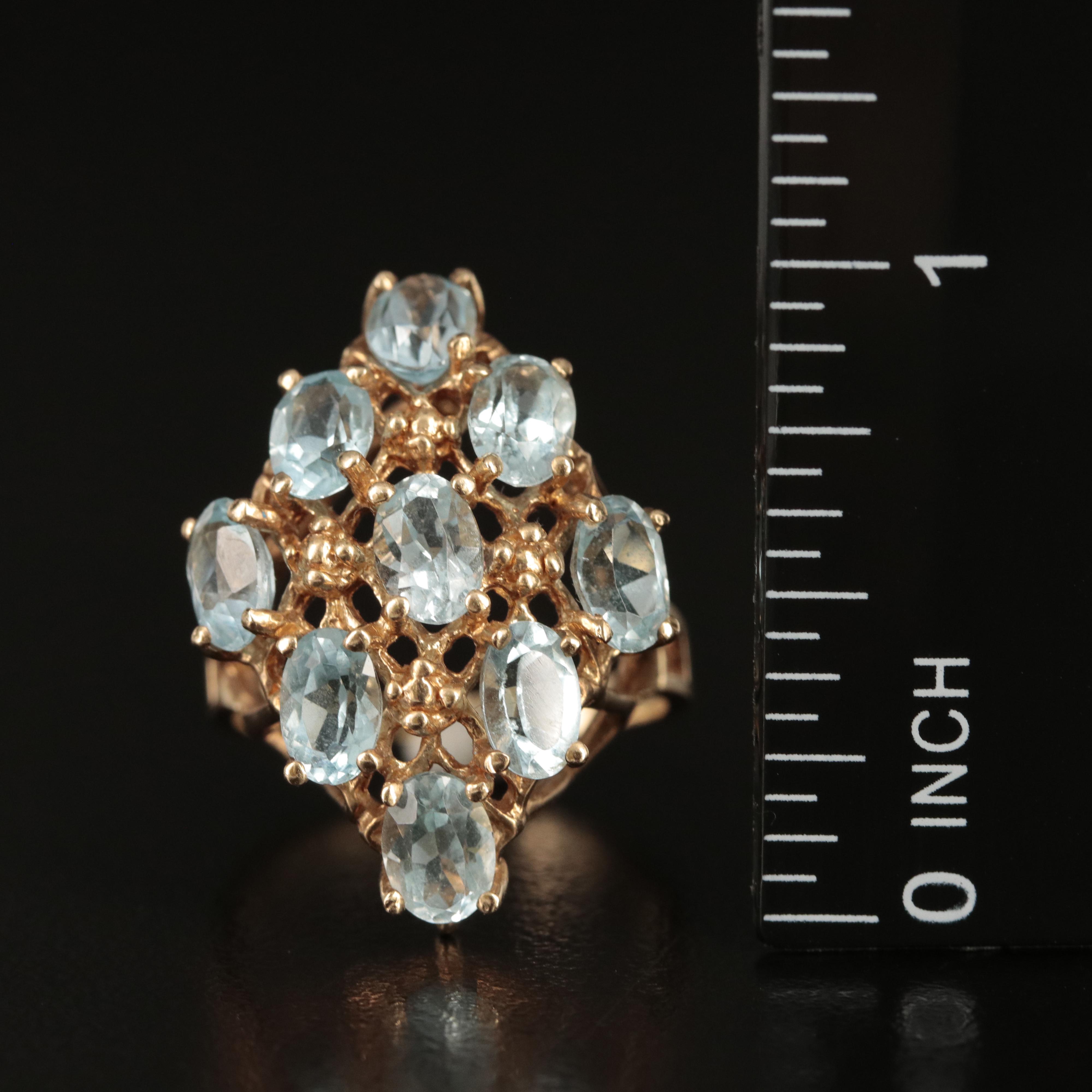 10K Topaz Cluster Ring
