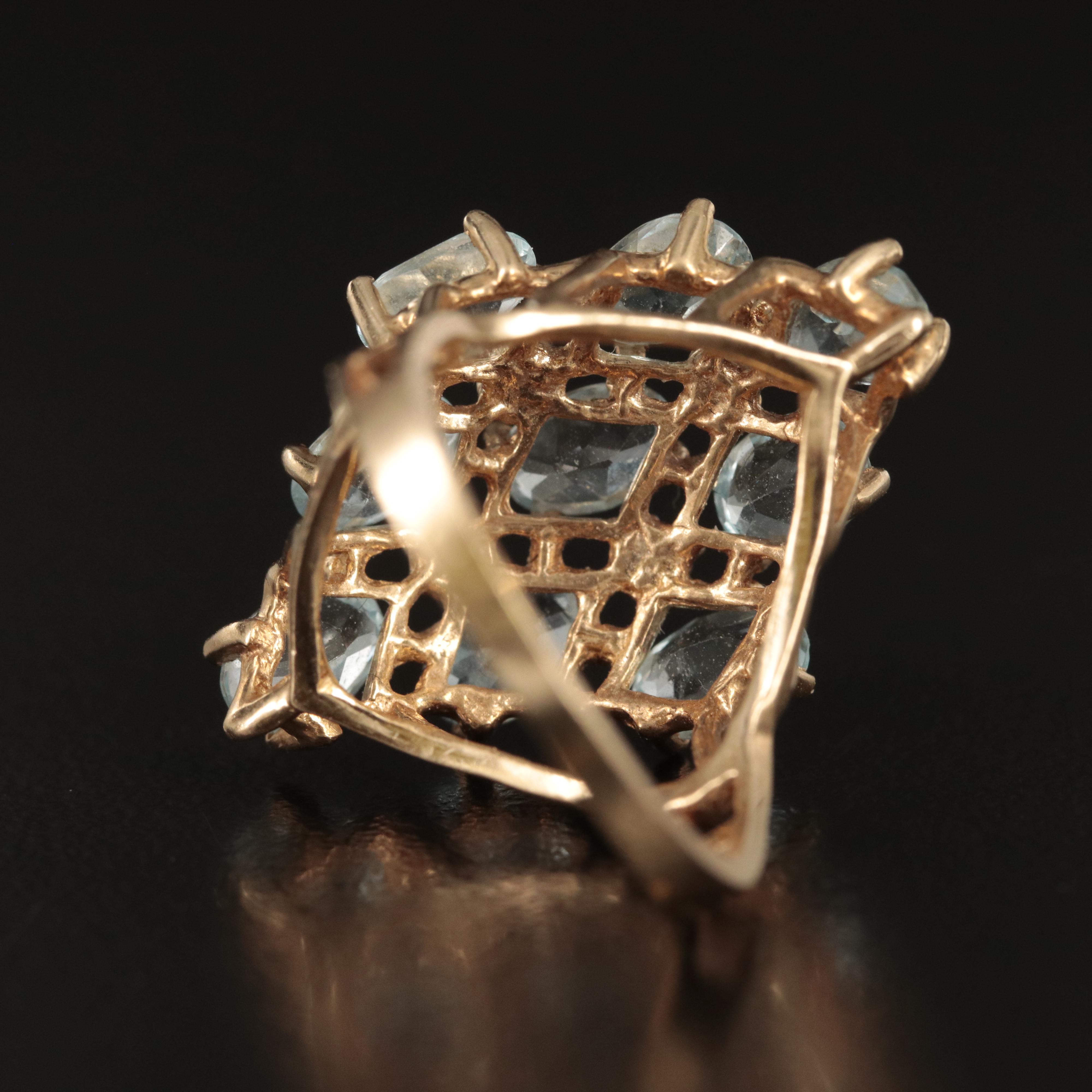 10K Topaz Cluster Ring