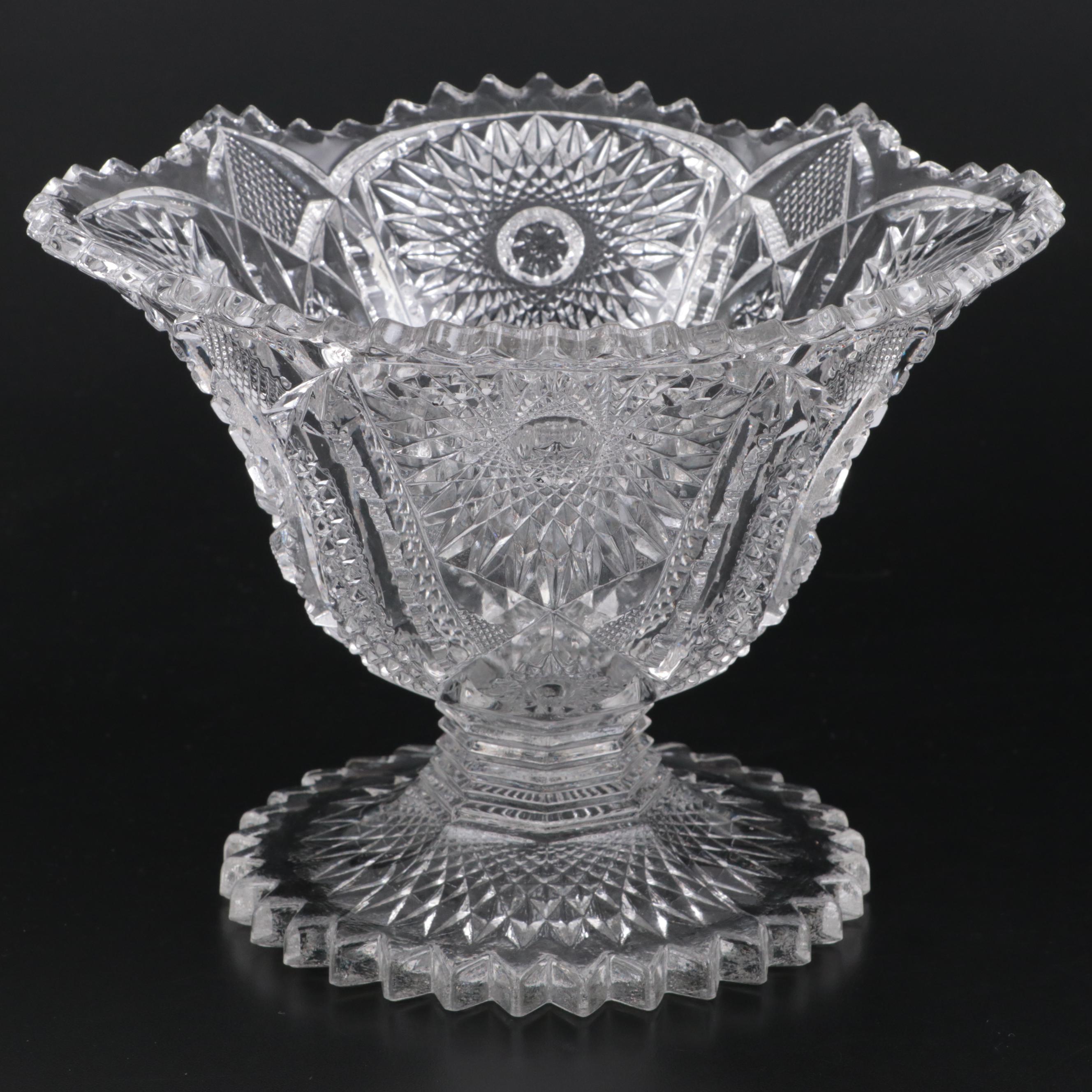 Early American Pressed Glass and Etched Glass Compotes, 20th Century