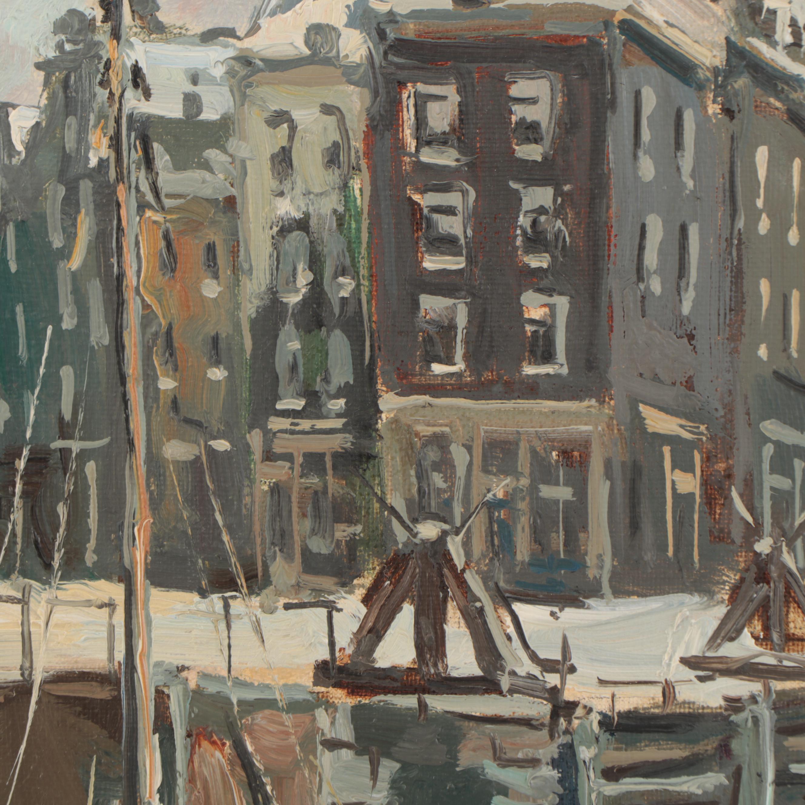 Van Galen Amsterdam Canal Scene Oil Painting