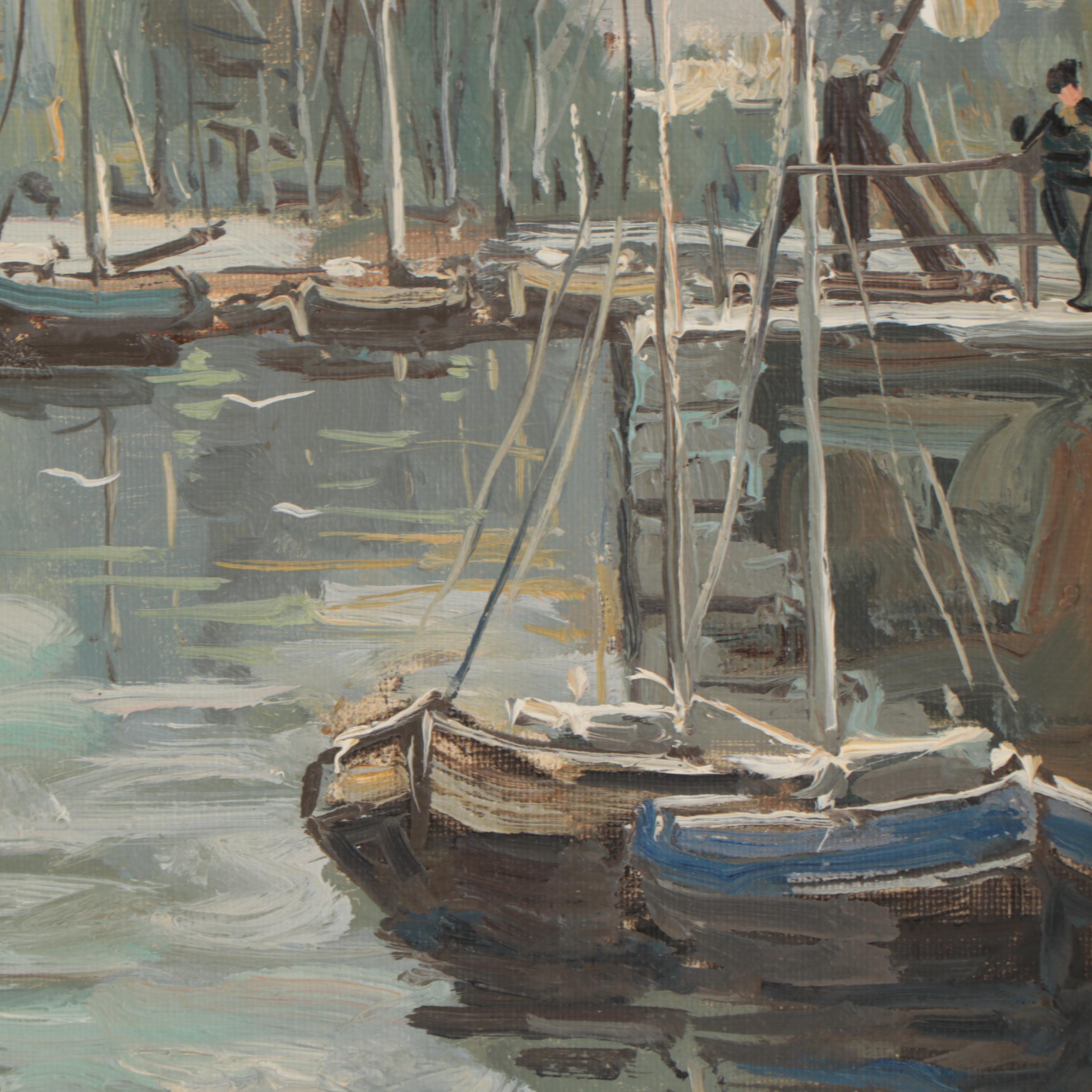 Van Galen Amsterdam Canal Scene Oil Painting