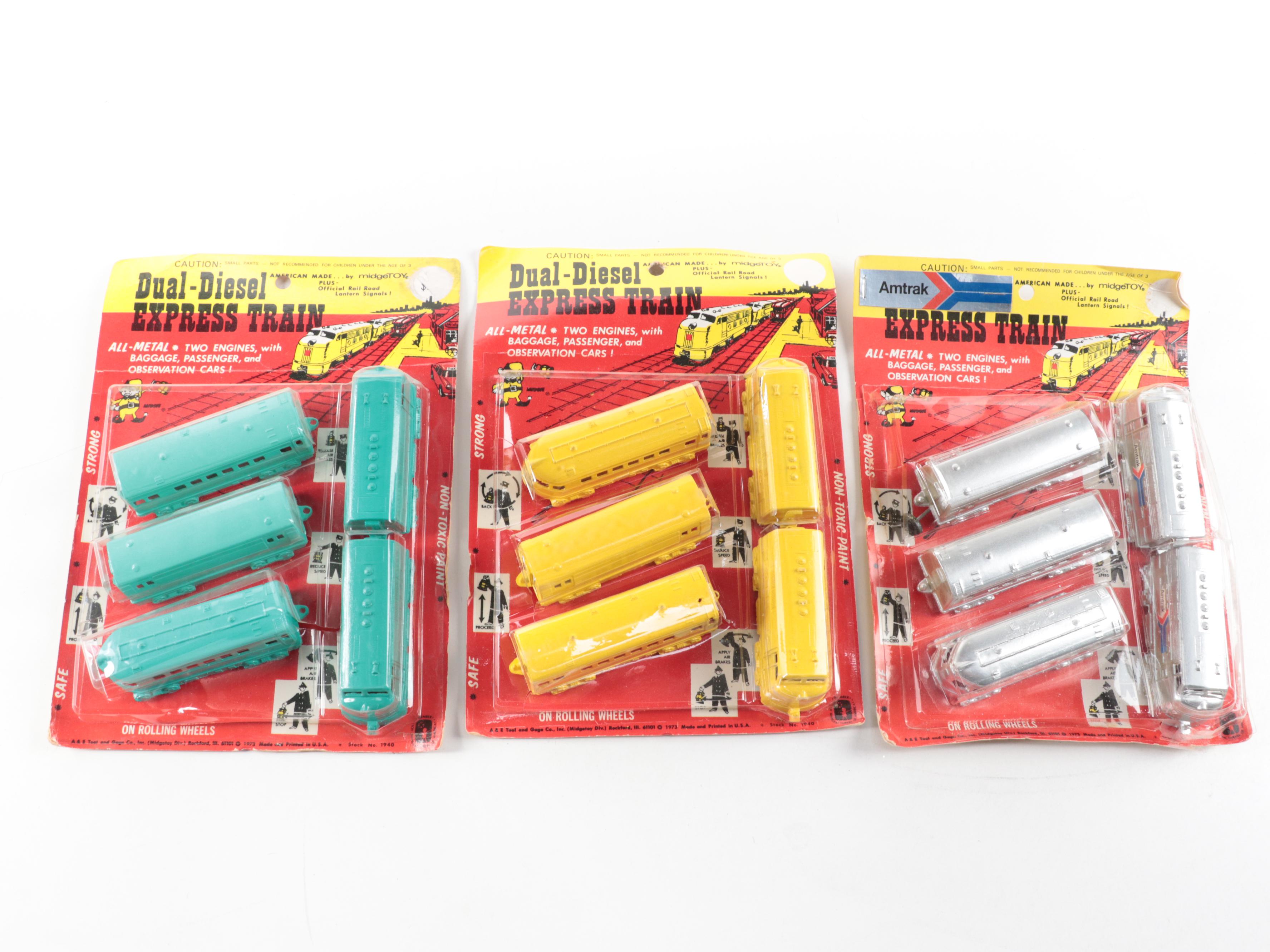 MidgeToy Amtrak Express Train with Other Toy Trains, 1971–1980