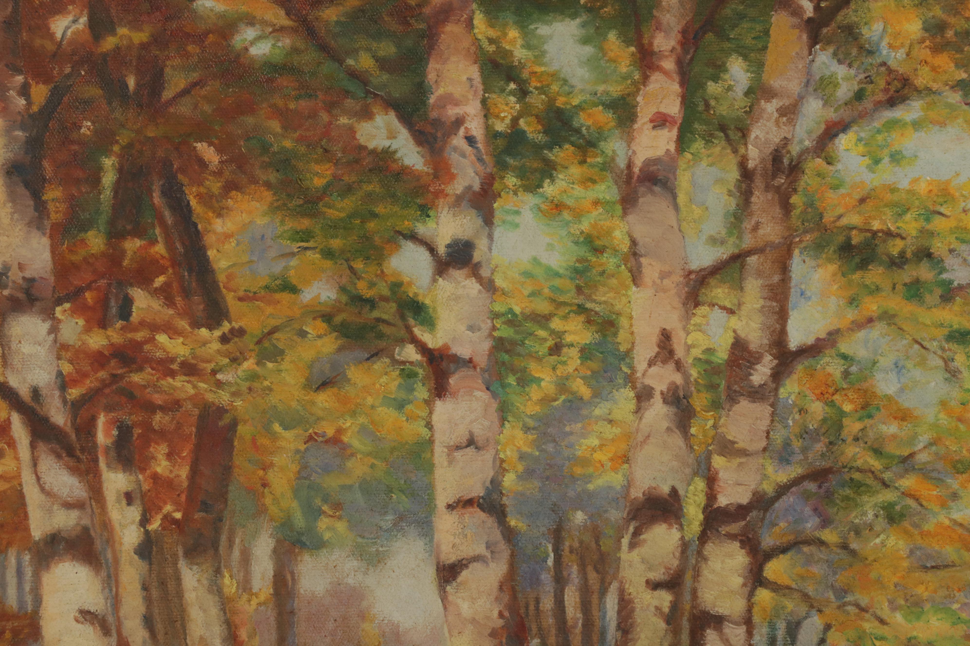 Fall Landscape Oil Painting, 1937