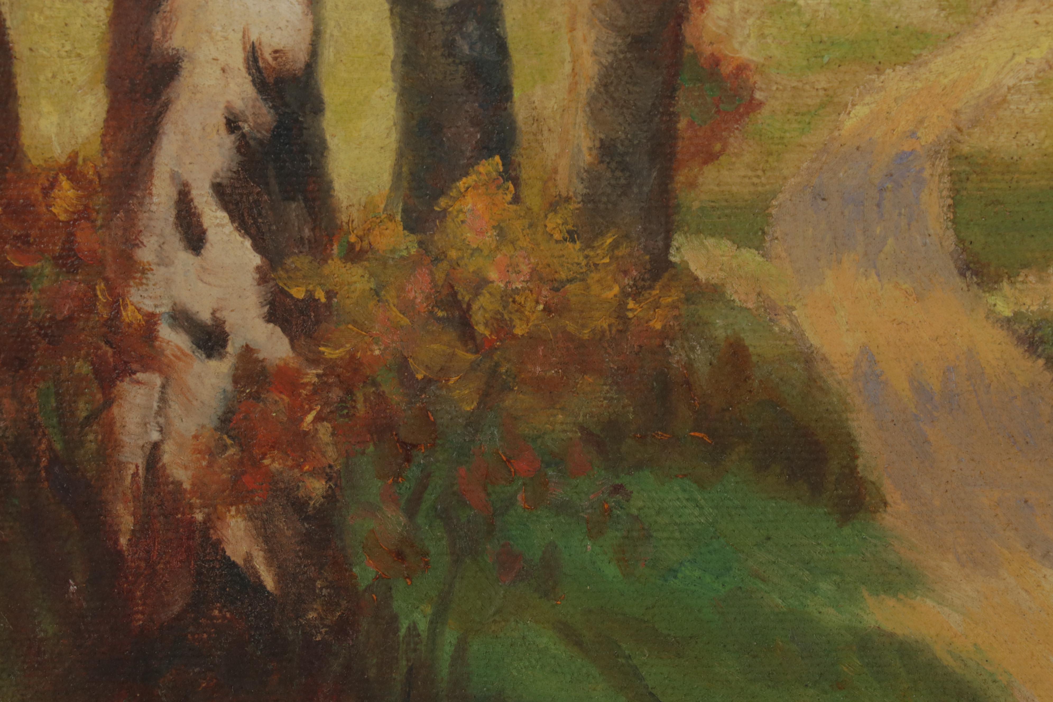 Fall Landscape Oil Painting, 1937