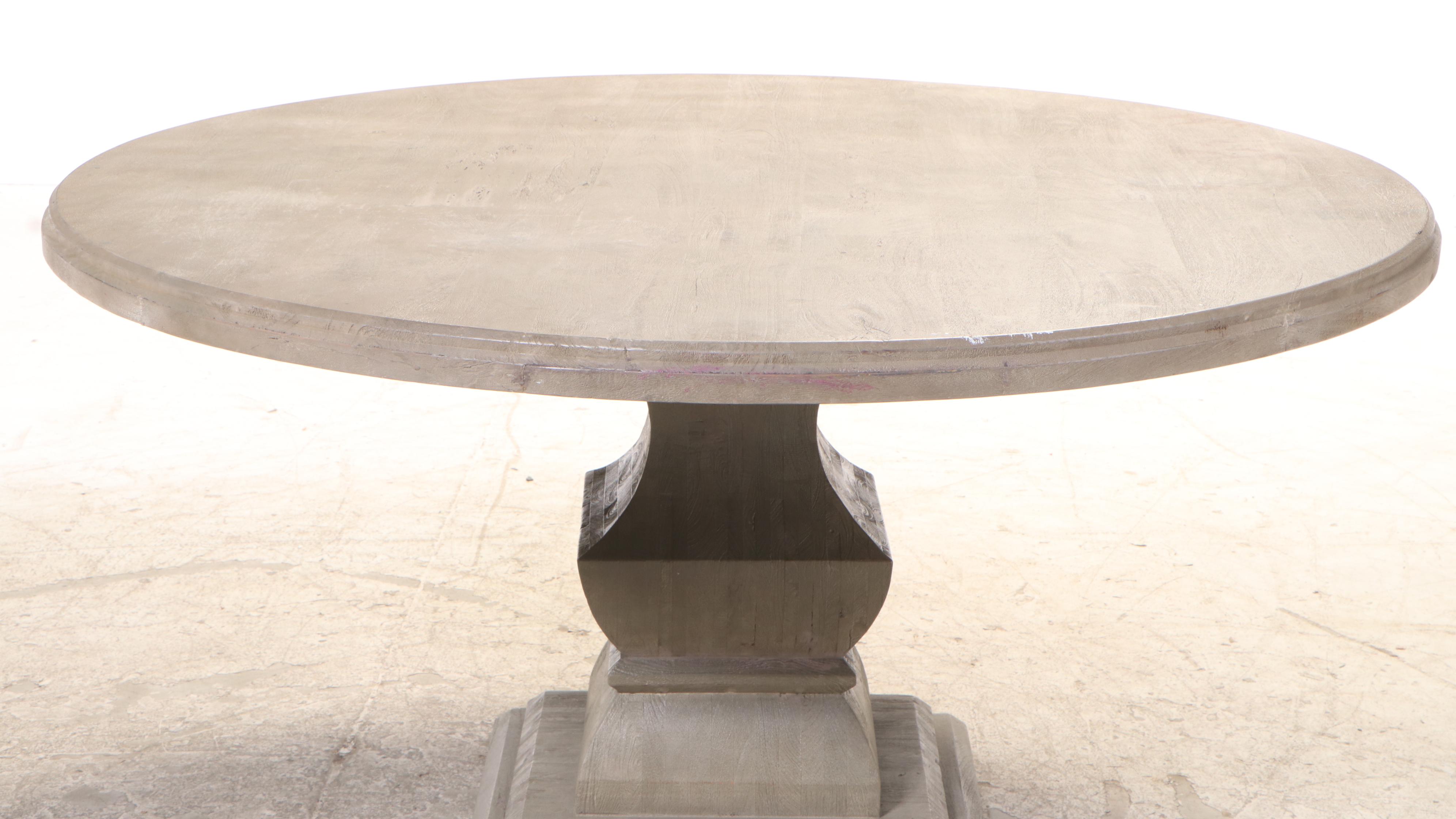 Ballard Designs "Andrews" Mango Wood Pedestal Dining Table