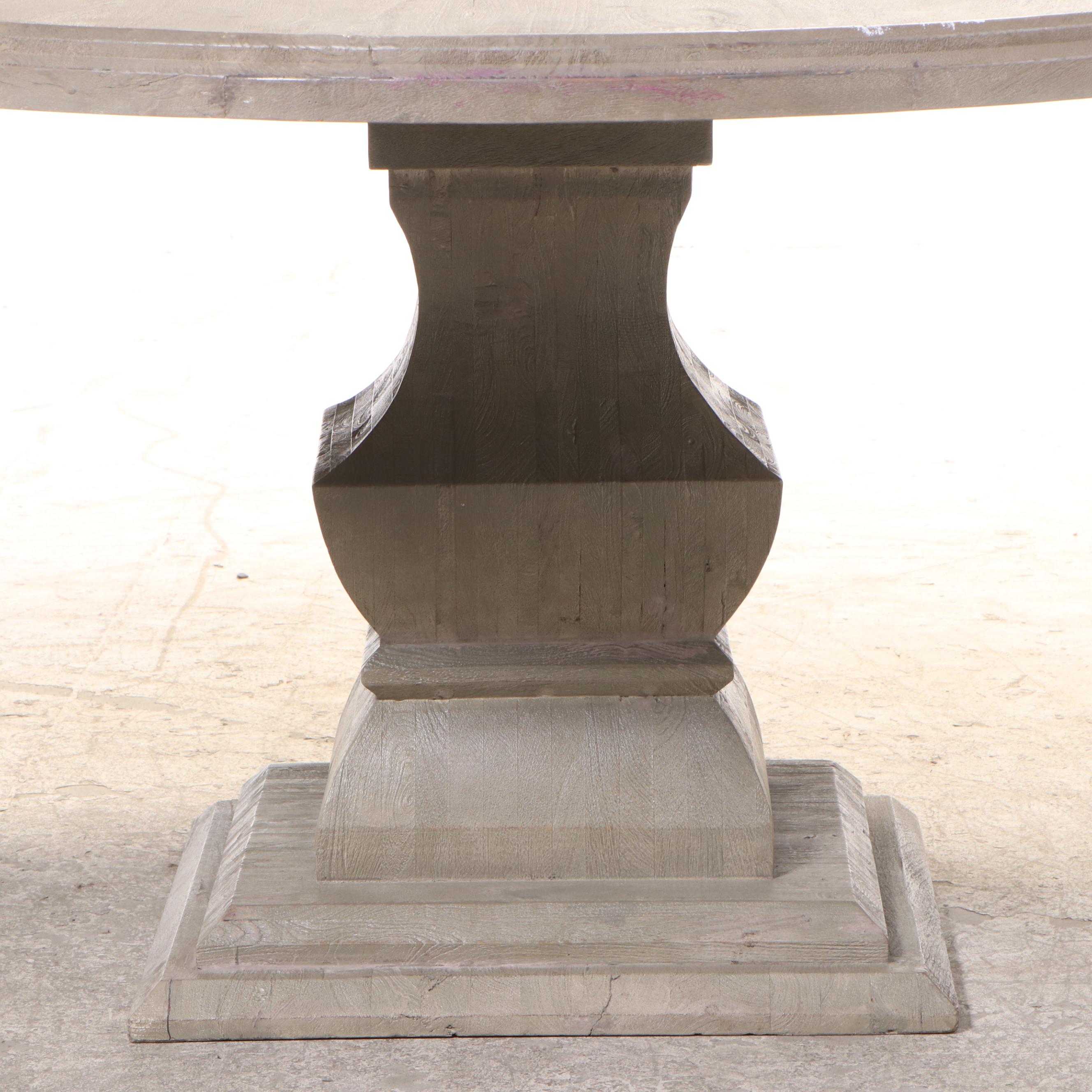 Ballard Designs "Andrews" Mango Wood Pedestal Dining Table