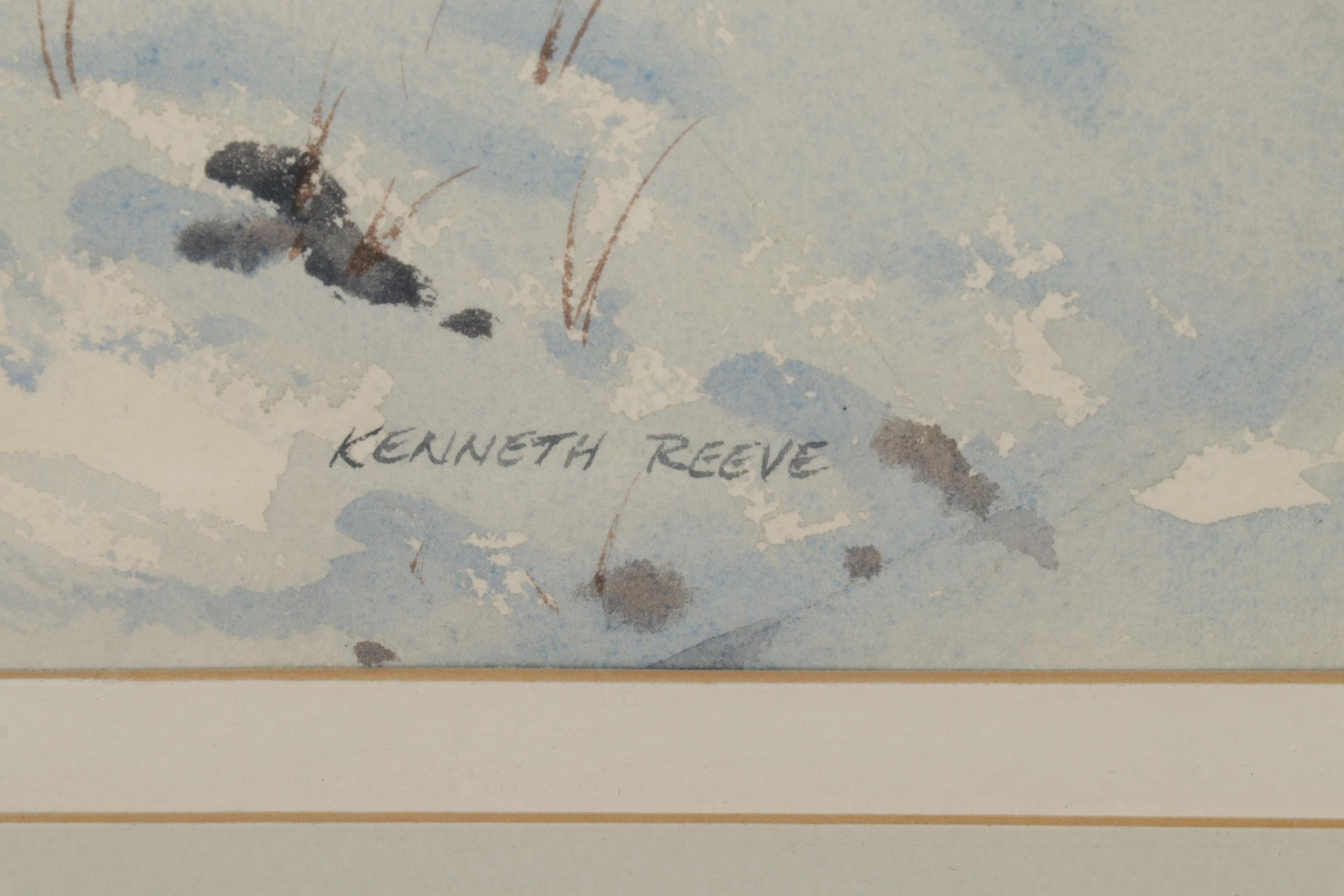 Kenneth J. Reeve Winter Landscape Watercolor Painting