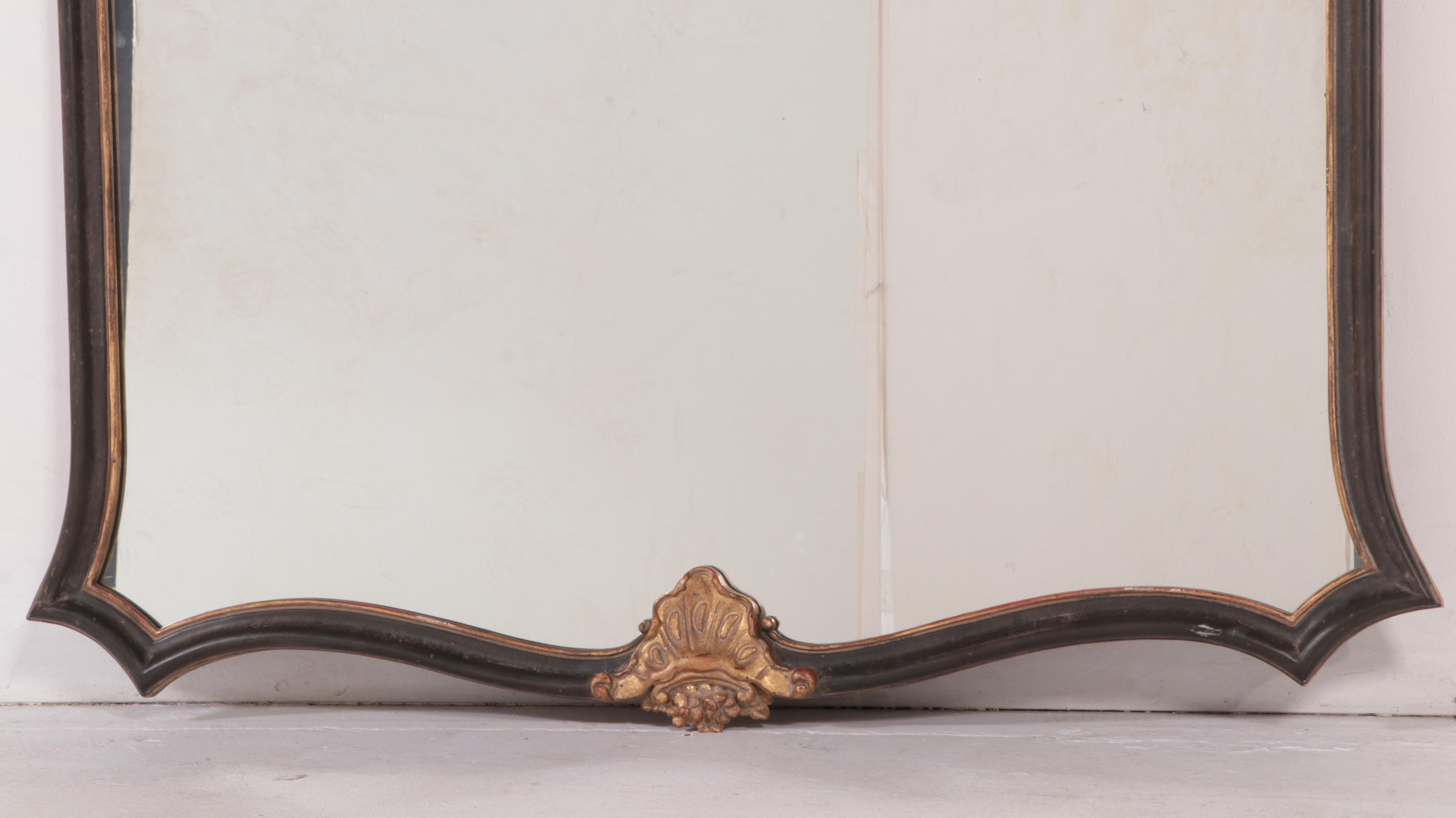 Custom Pair of Baroque Style Parcel-Giltwood Mirrors