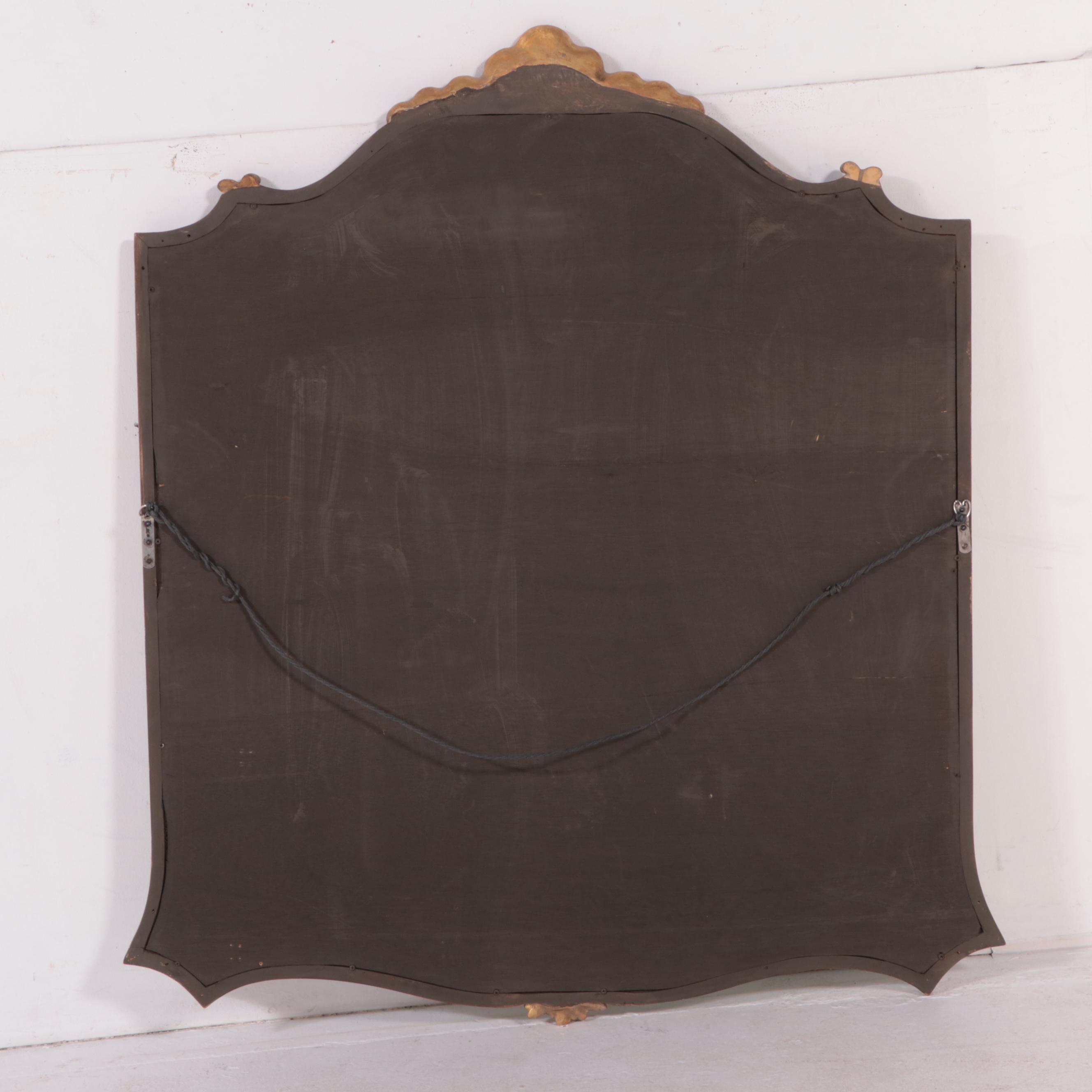 Custom Pair of Baroque Style Parcel-Giltwood Mirrors