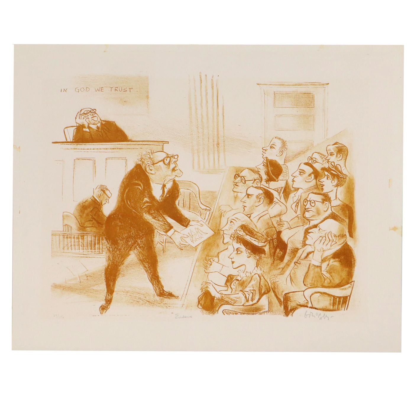 William Gropper Lithograph "Evidence"