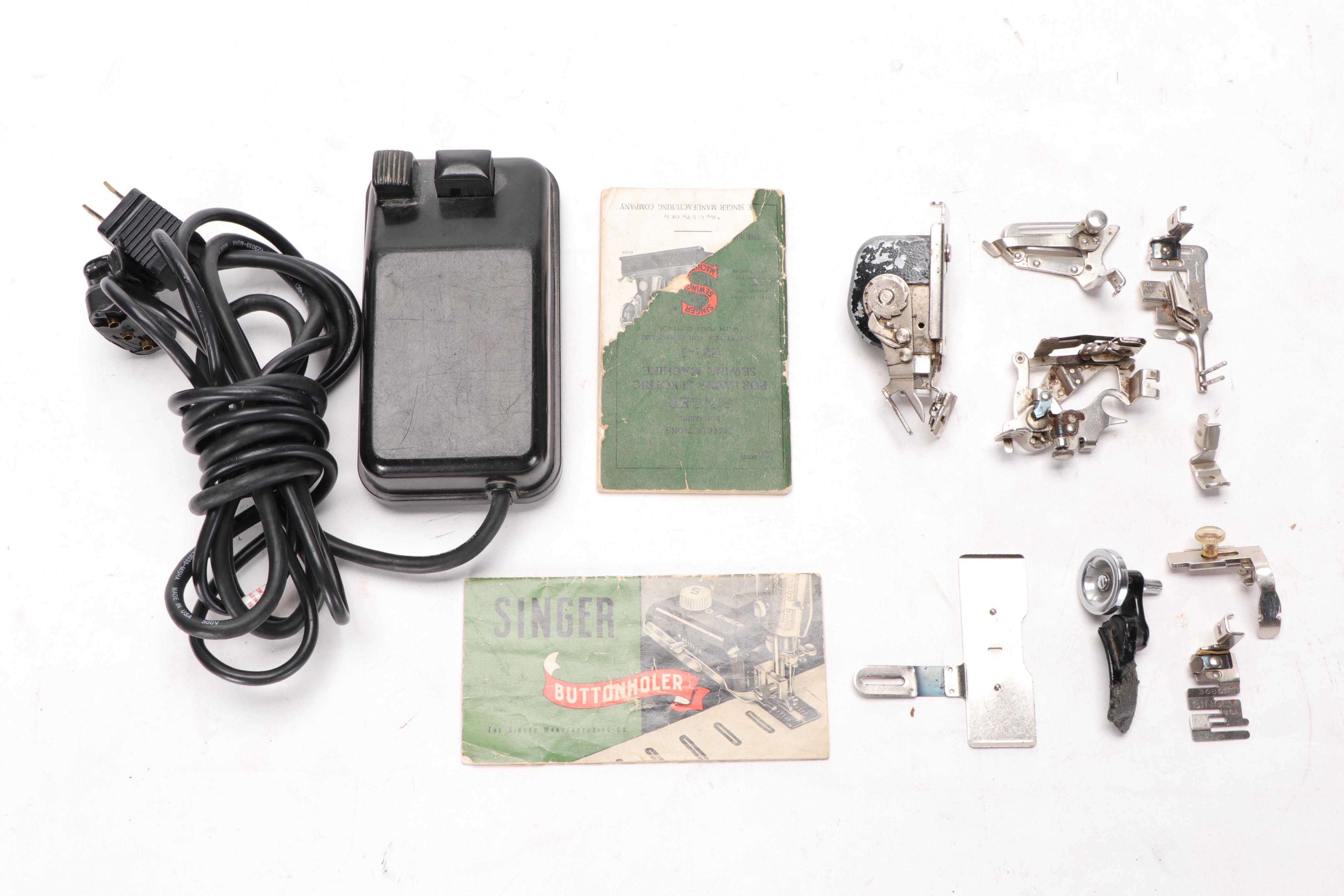 Singer Model 221-1 Featherweight Electric Sewing Machine, 1948