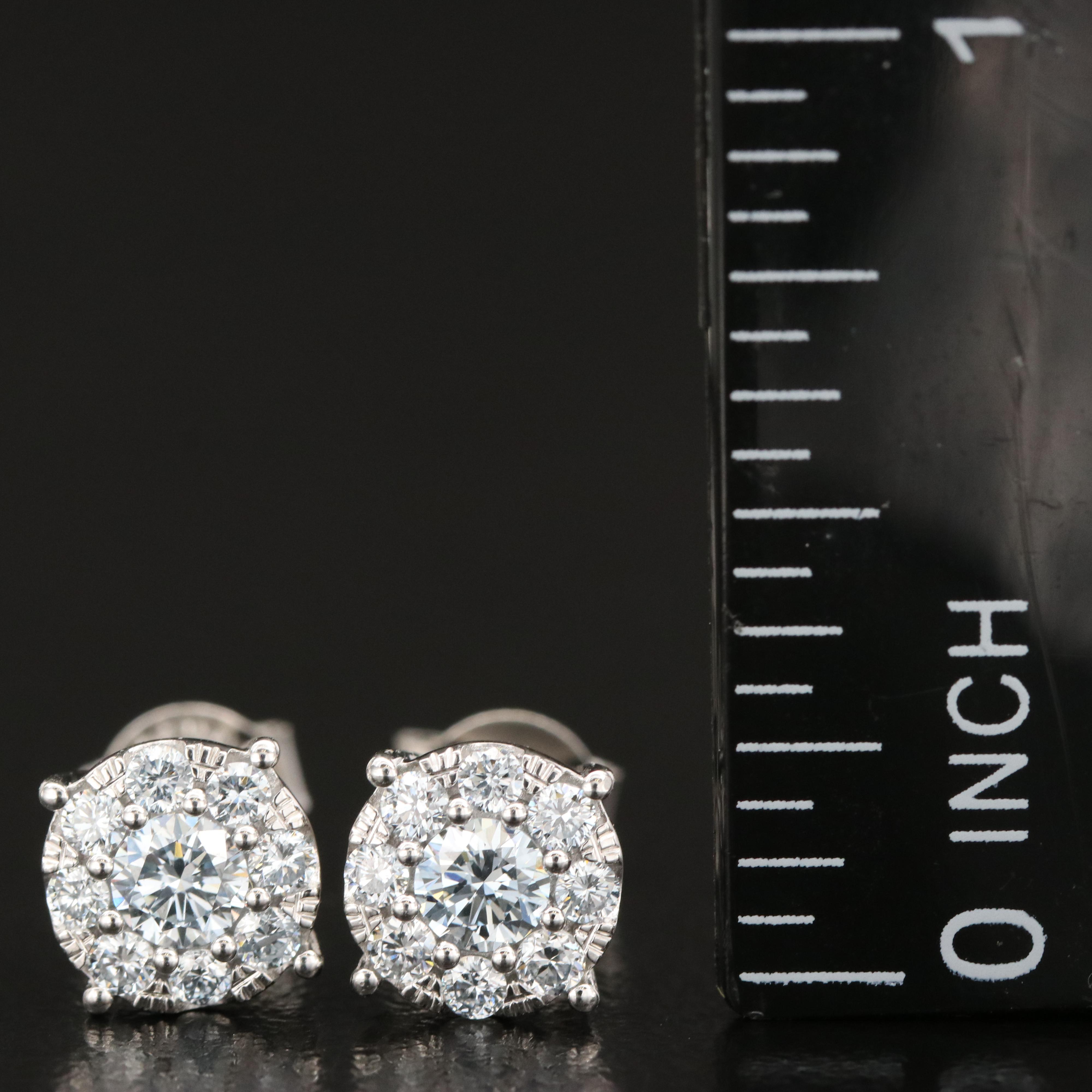 Sterling Lab Grown Diamond Stud Earrings