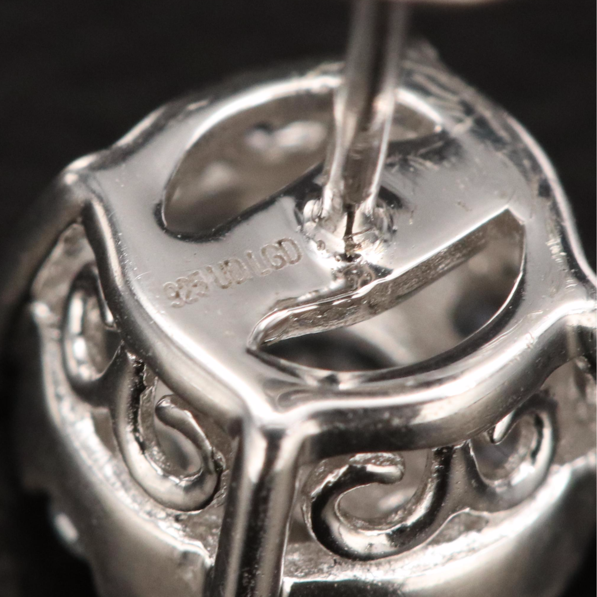 Sterling Lab Grown Diamond Stud Earrings