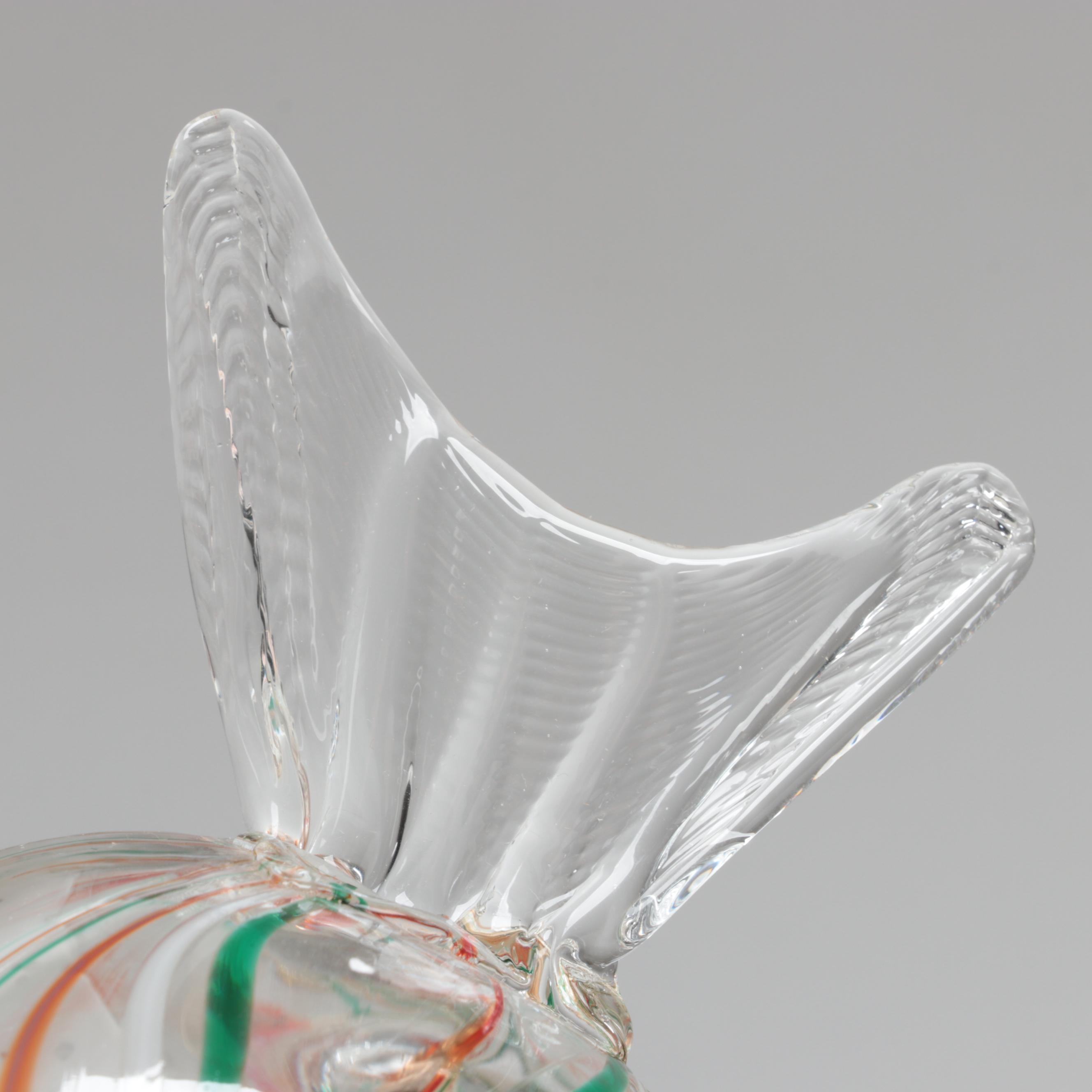 Blown Multicolor Striped and Feathered Art Glass Candy Pieces