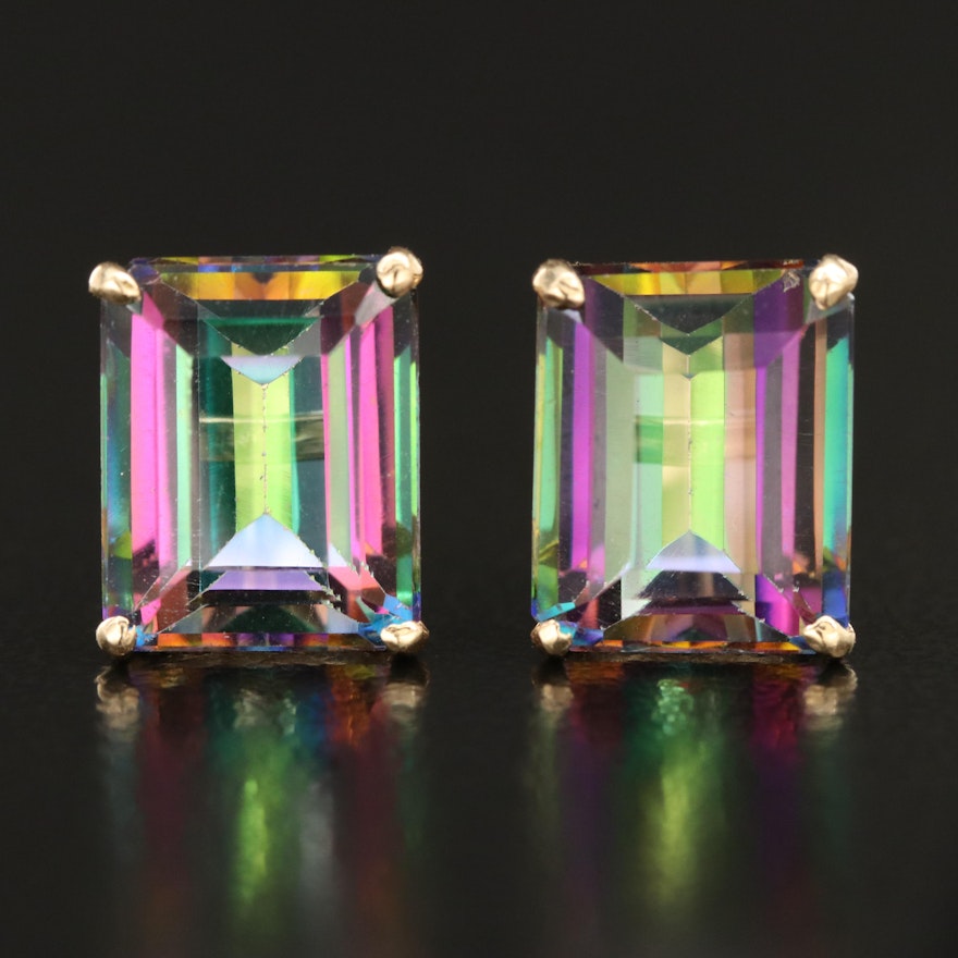 14K Mystic Topaz Stud Earrings