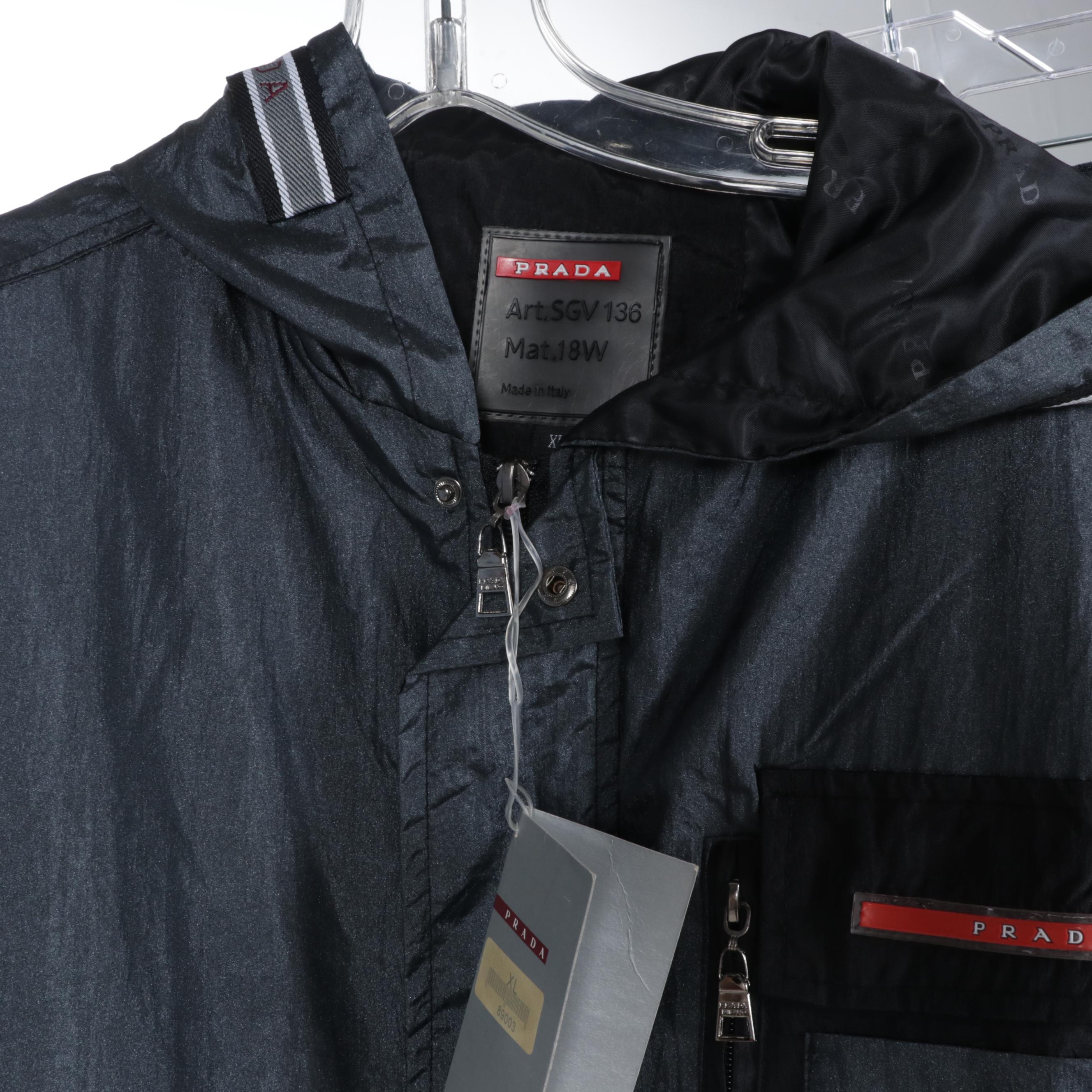 Men's Prada Linea Rossa Windbreaker and Pants with Button-Up Shirt