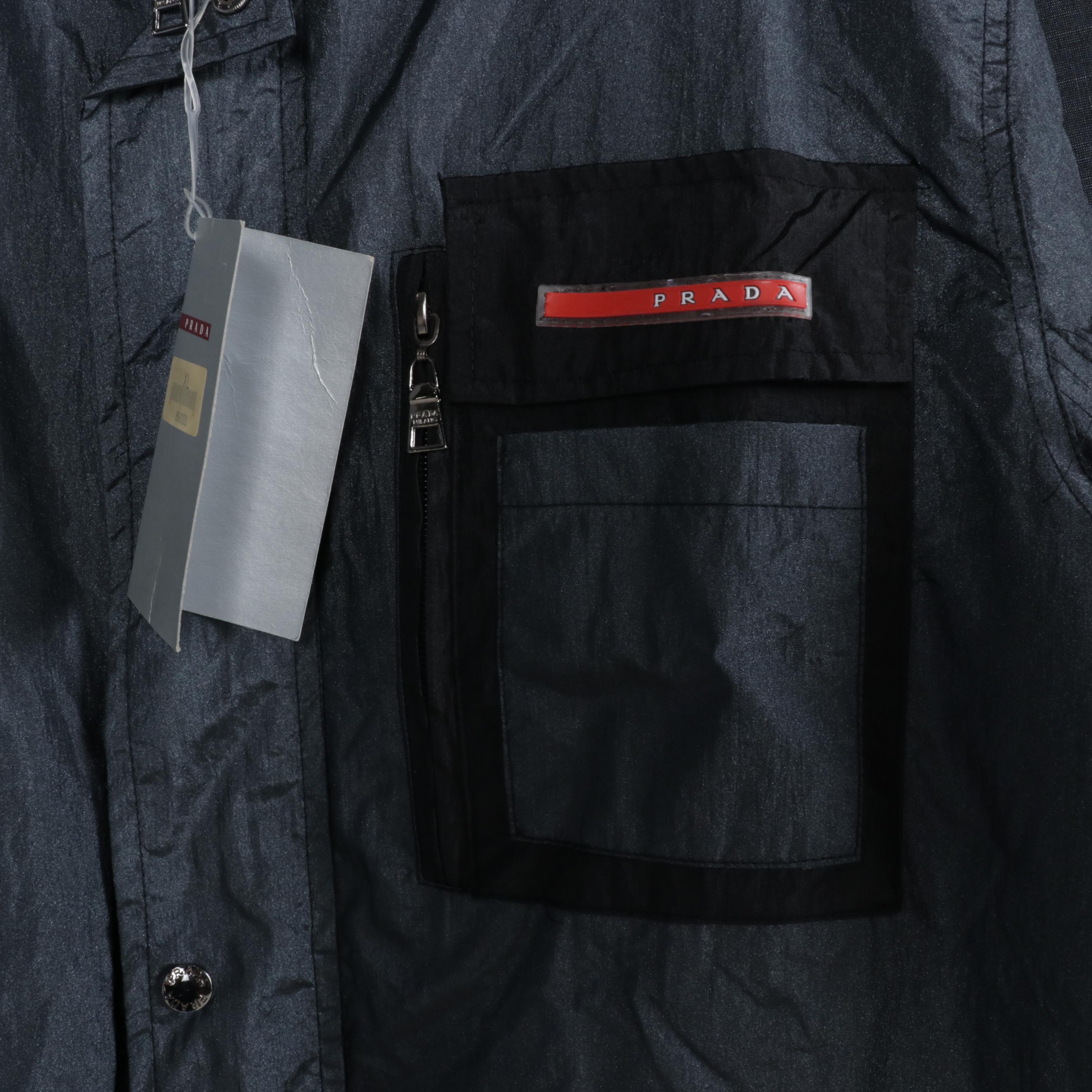 Men's Prada Linea Rossa Windbreaker and Pants with Button-Up Shirt