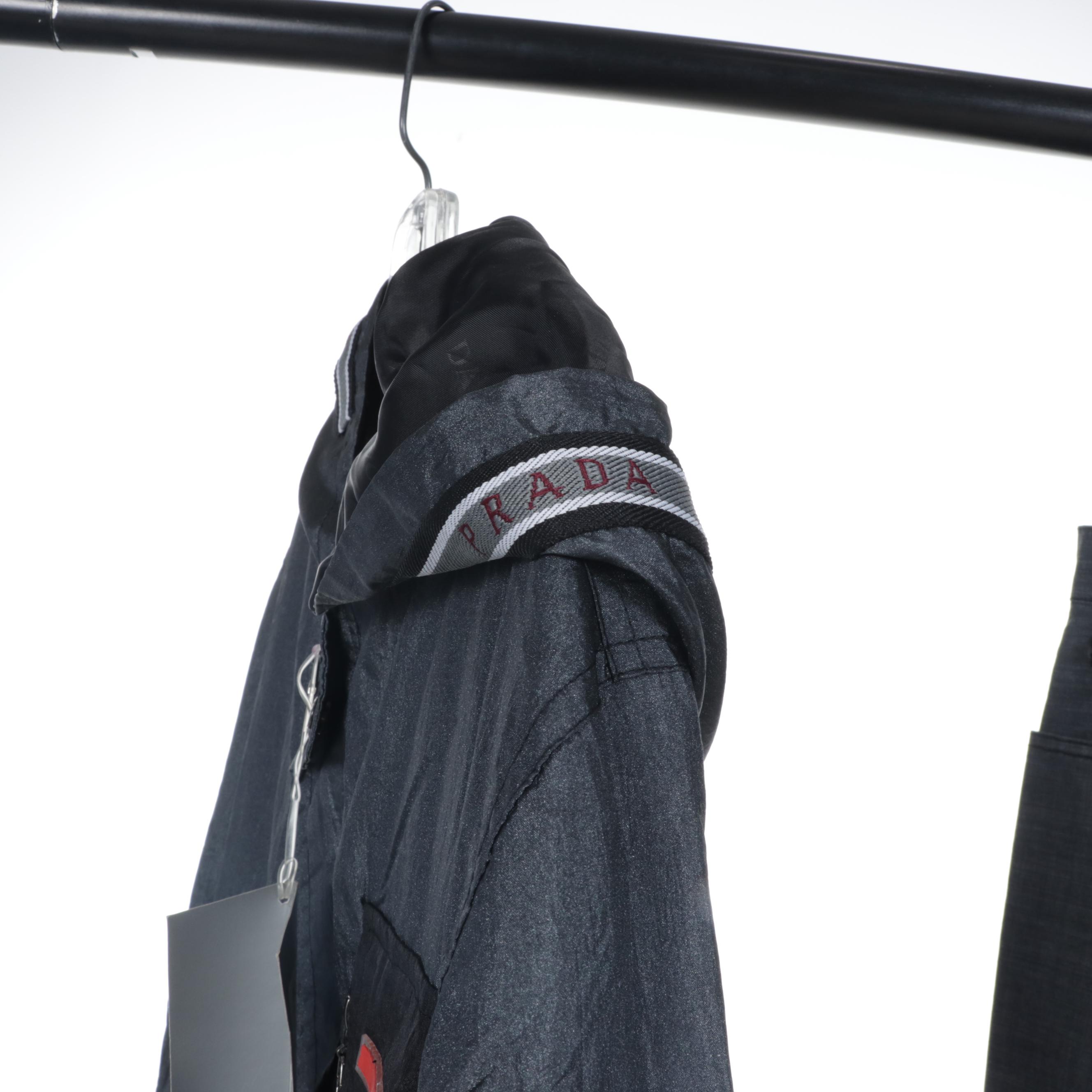 Men's Prada Linea Rossa Windbreaker and Pants with Button-Up Shirt