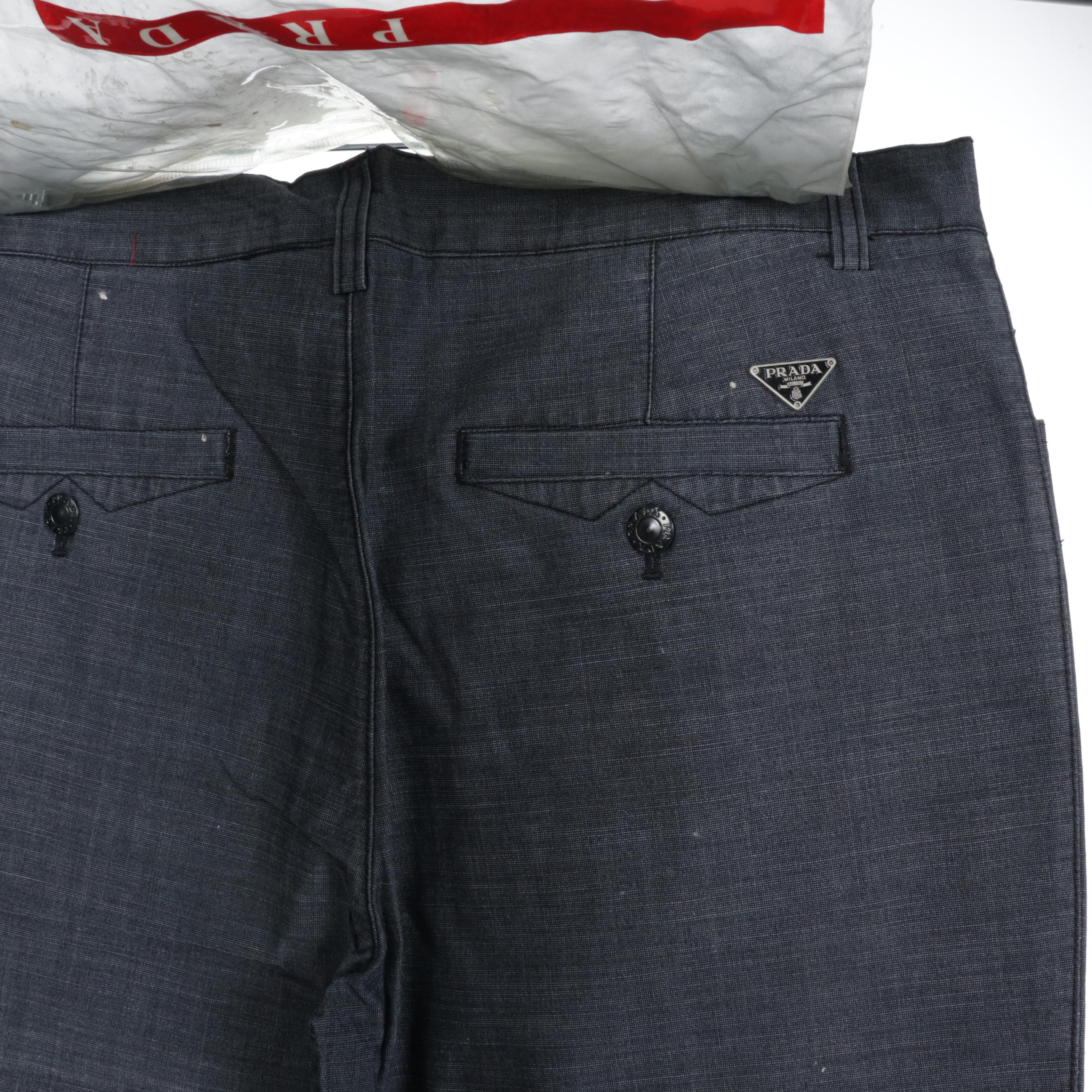 Men's Prada Linea Rossa Windbreaker and Pants with Button-Up Shirt