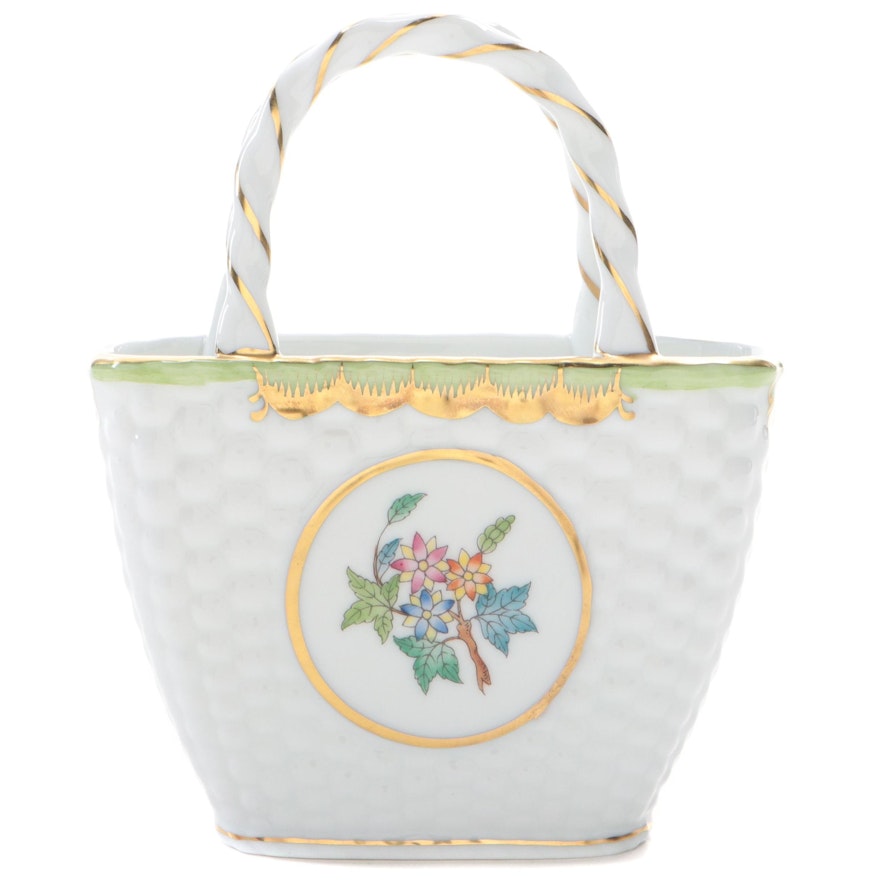 Herend "Queen Victoria" Small Porcelain Basket