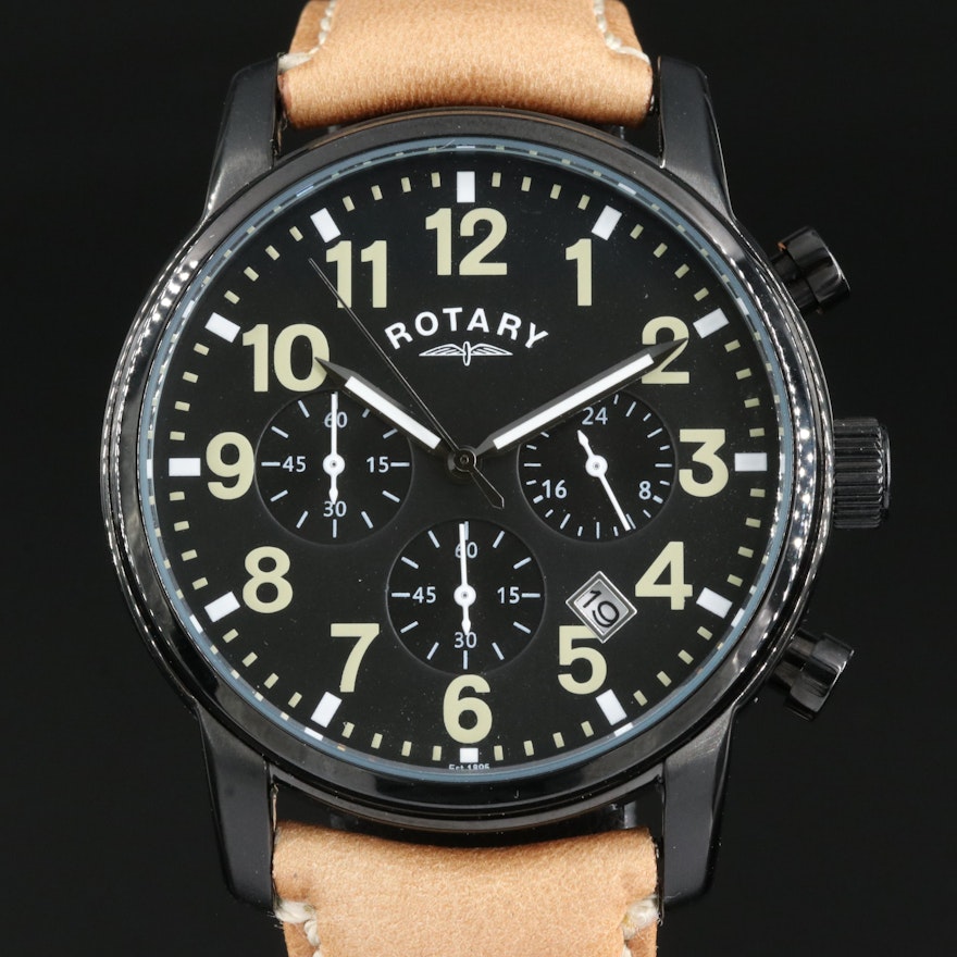 Rotary Chronograph with Date Quartz Wristwatch