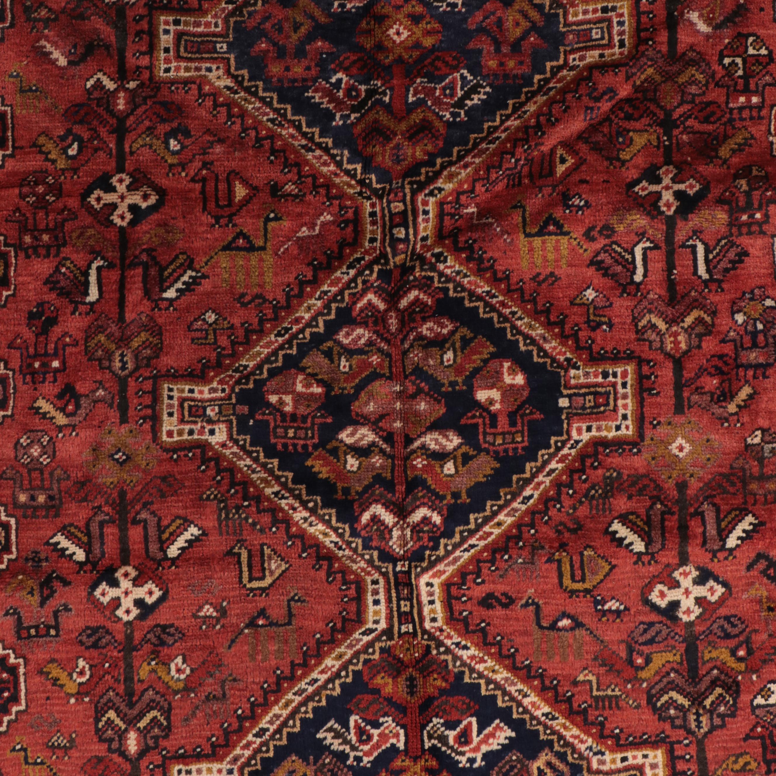 5'8 x 6'8 Hand-Knotted Persian Shiraz Area Rug