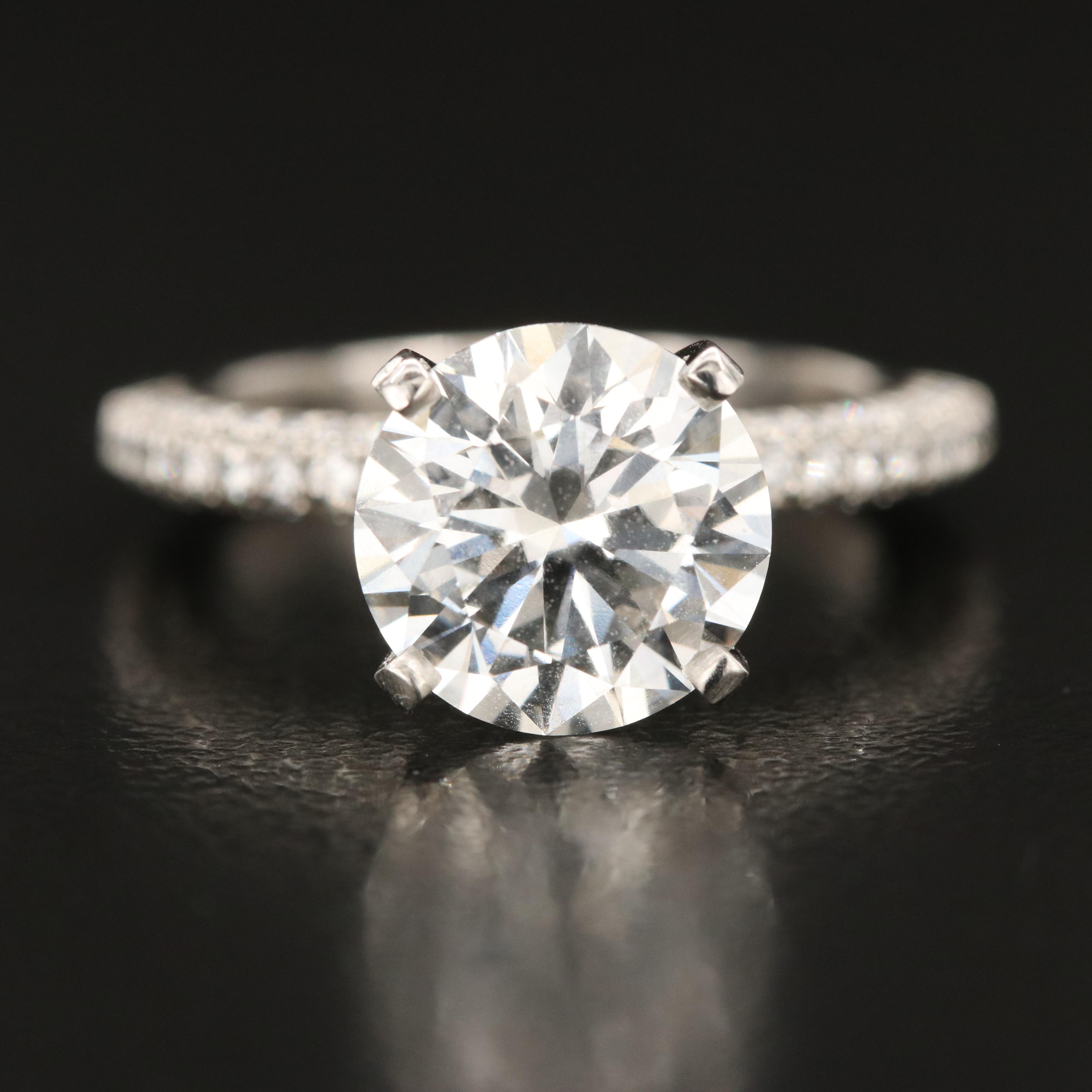 A. Jaffee Platinum 3.80 CTW Lab Grown Diamond Ring with IGI Report