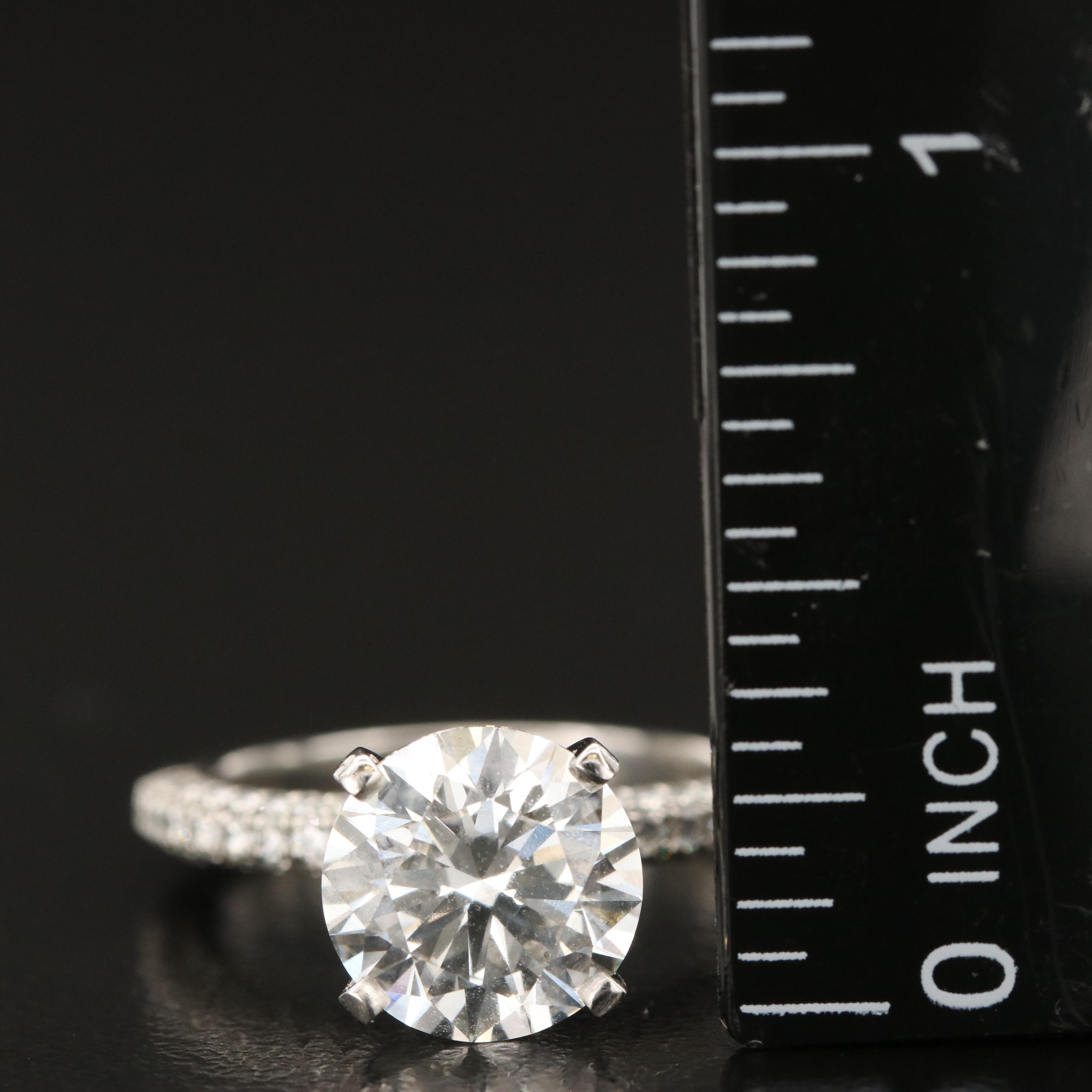 A. Jaffee Platinum 3.80 CTW Lab Grown Diamond Ring with IGI Report