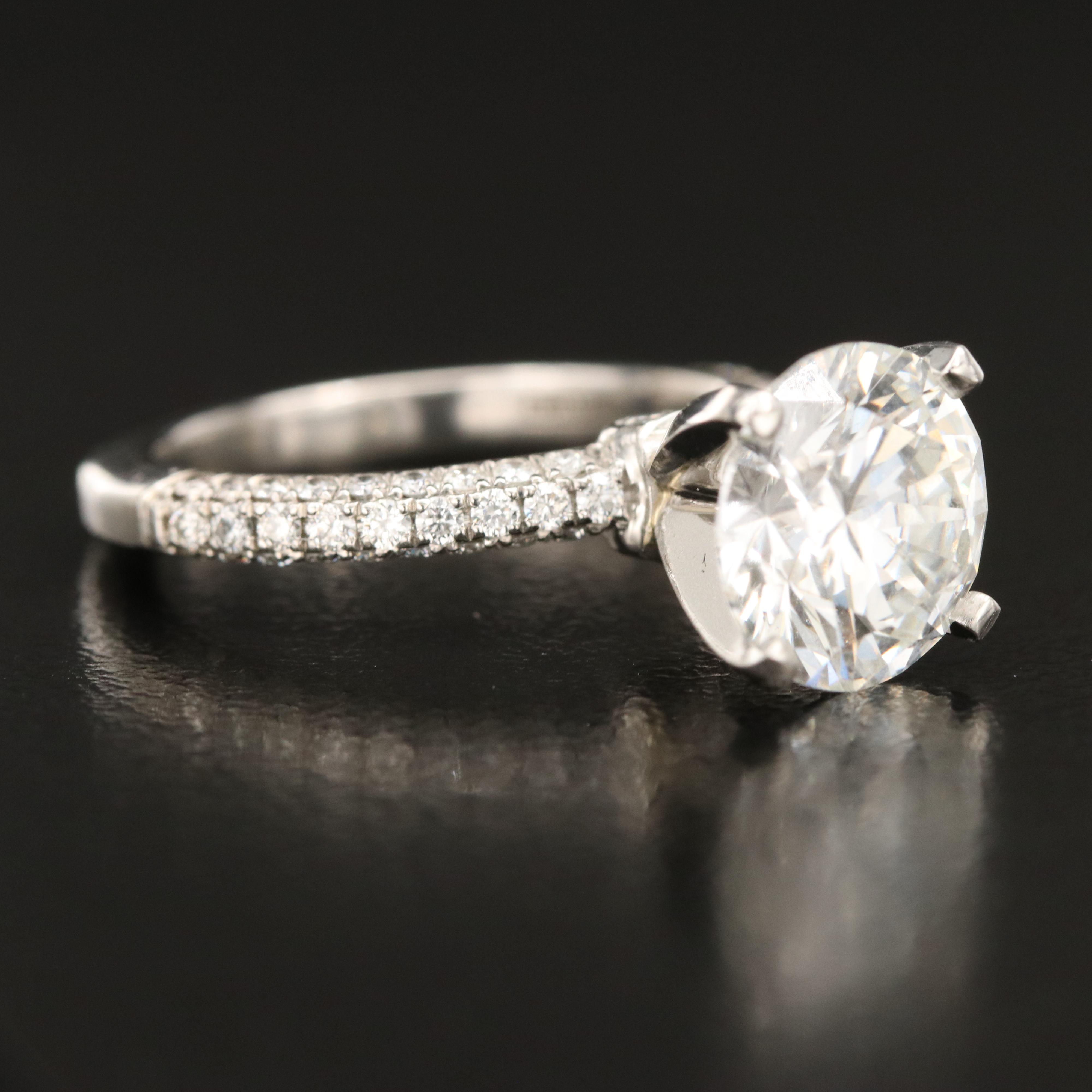 A. Jaffee Platinum 3.80 CTW Lab Grown Diamond Ring with IGI Report