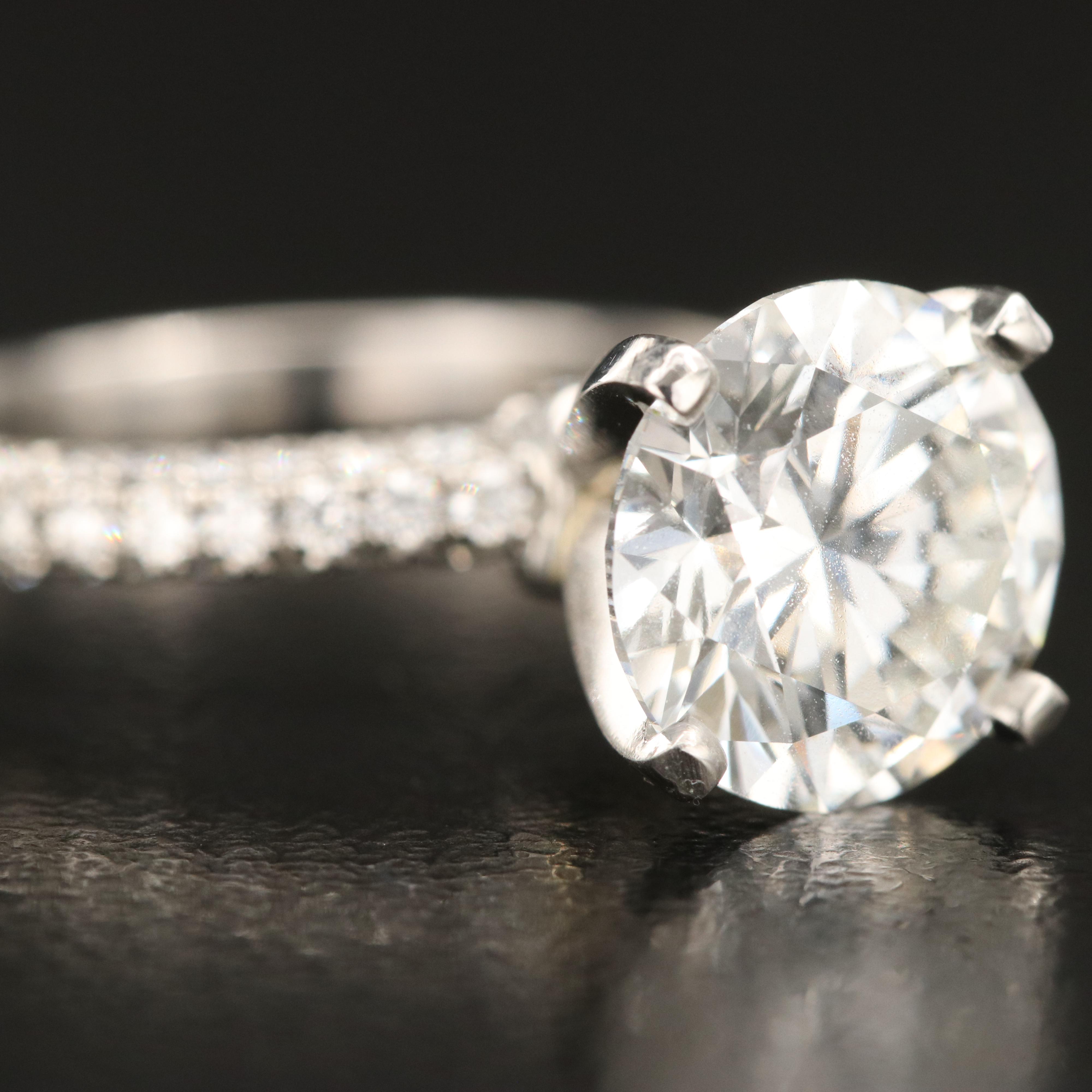 A. Jaffee Platinum 3.80 CTW Lab Grown Diamond Ring with IGI Report