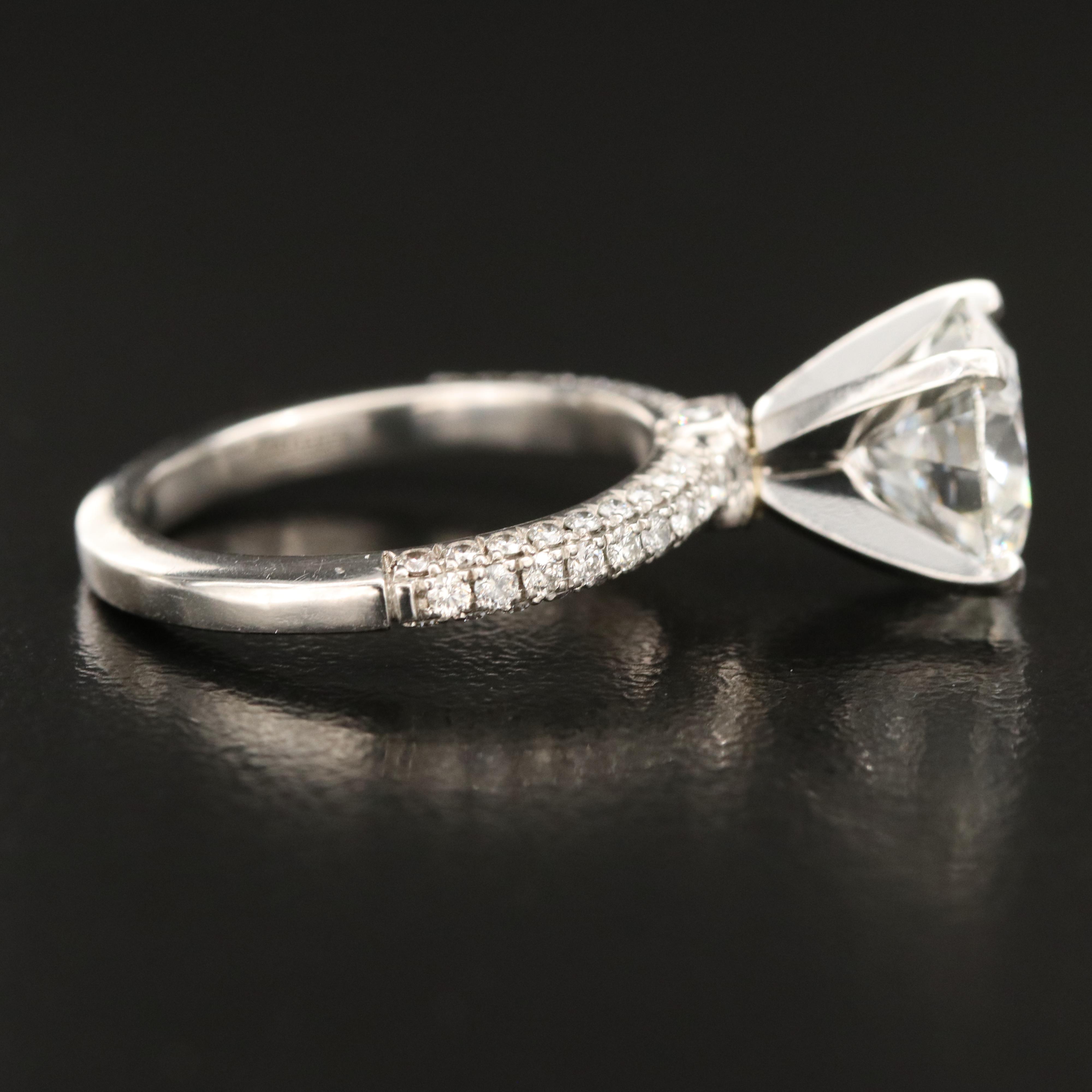 A. Jaffee Platinum 3.80 CTW Lab Grown Diamond Ring with IGI Report