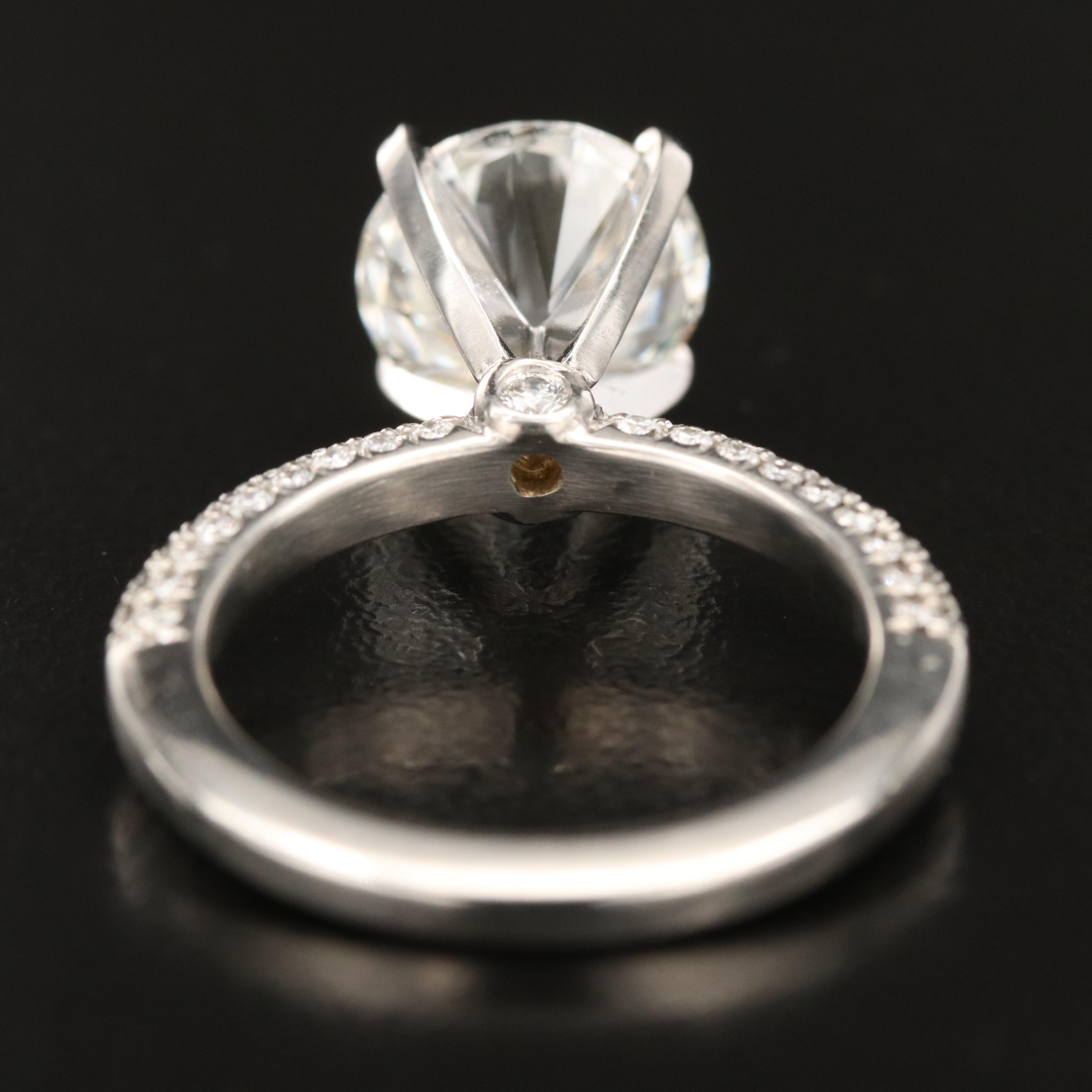 A. Jaffee Platinum 3.80 CTW Lab Grown Diamond Ring with IGI Report