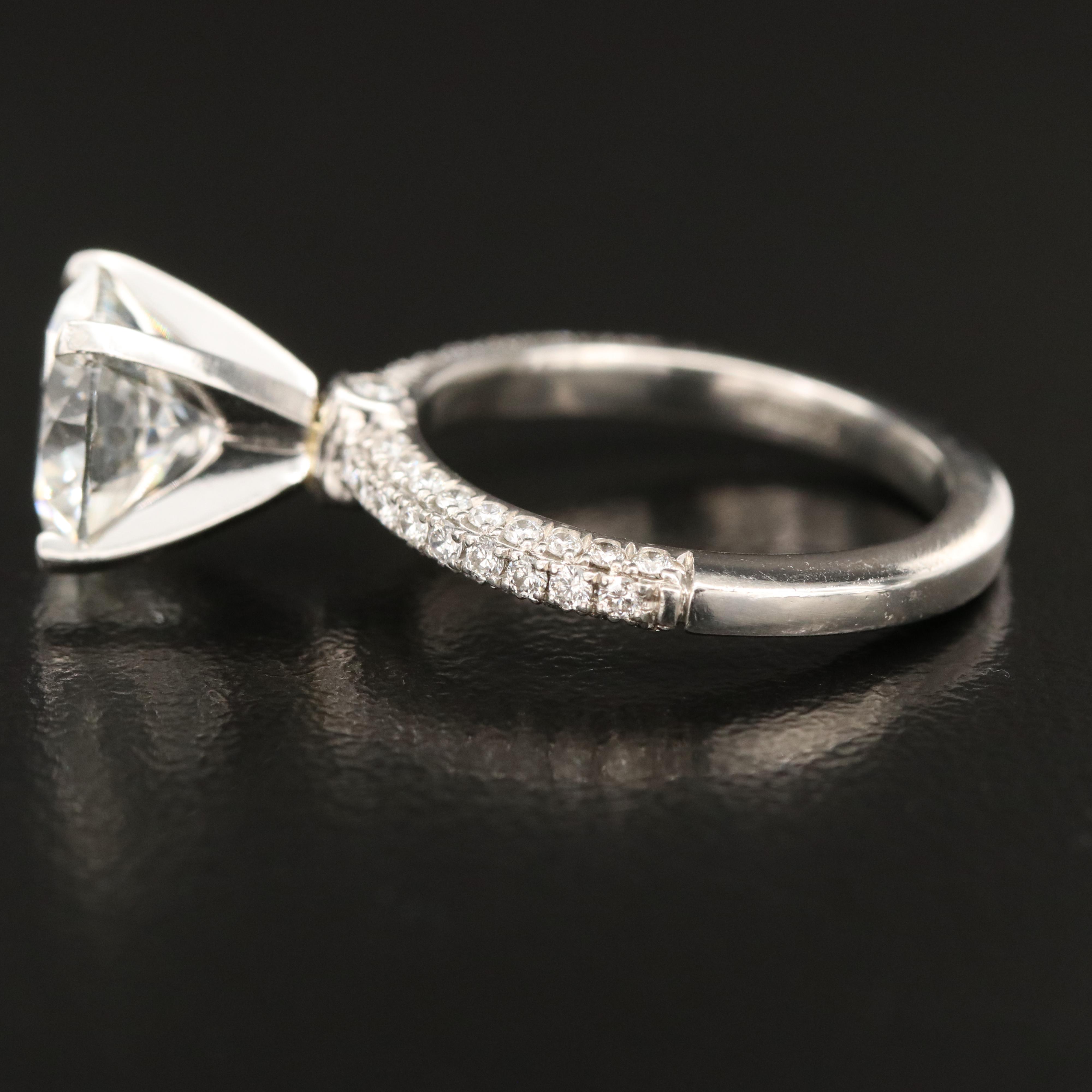 A. Jaffee Platinum 3.80 CTW Lab Grown Diamond Ring with IGI Report