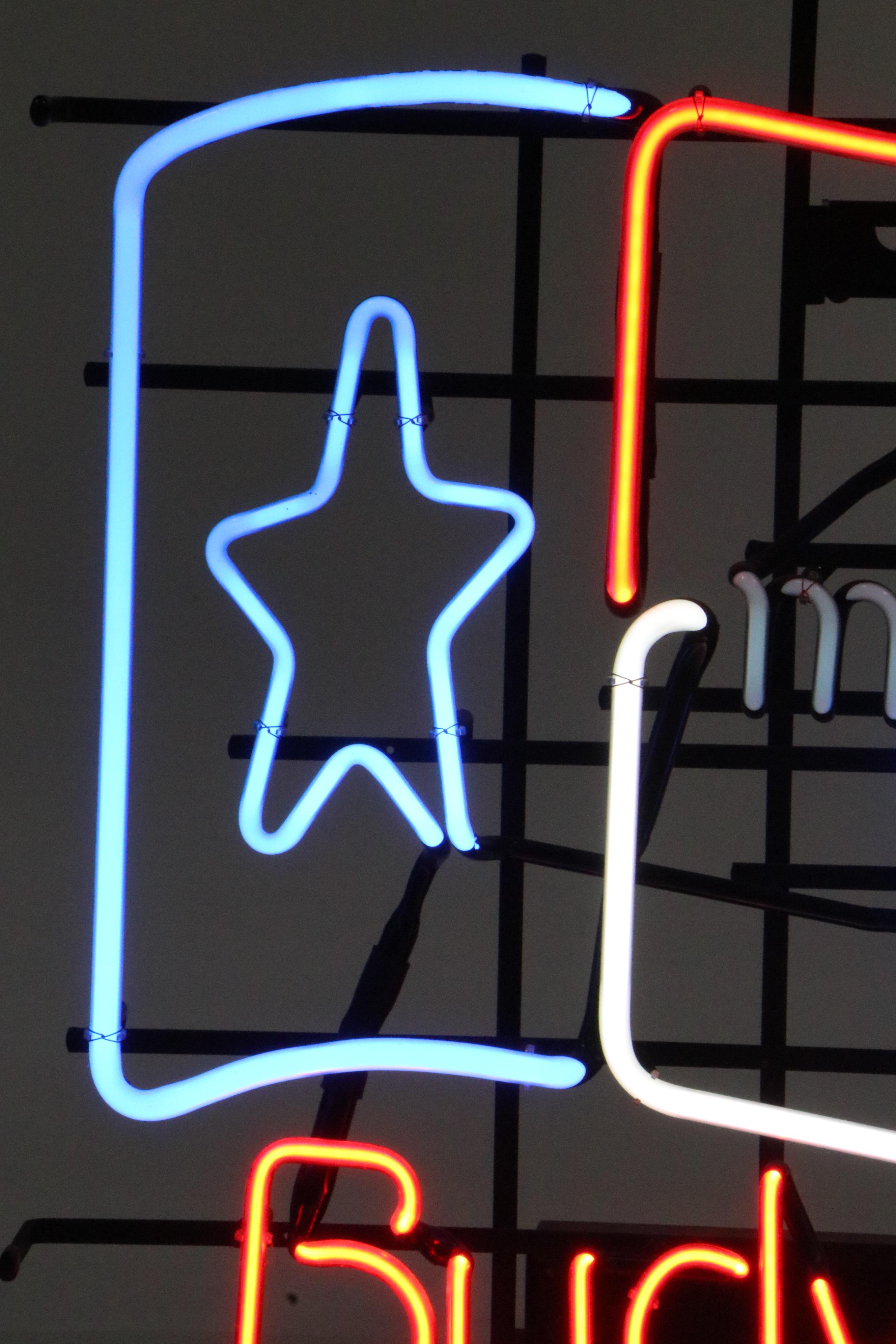 Budweiser Don't Mess With Texas Bar Neon Sign