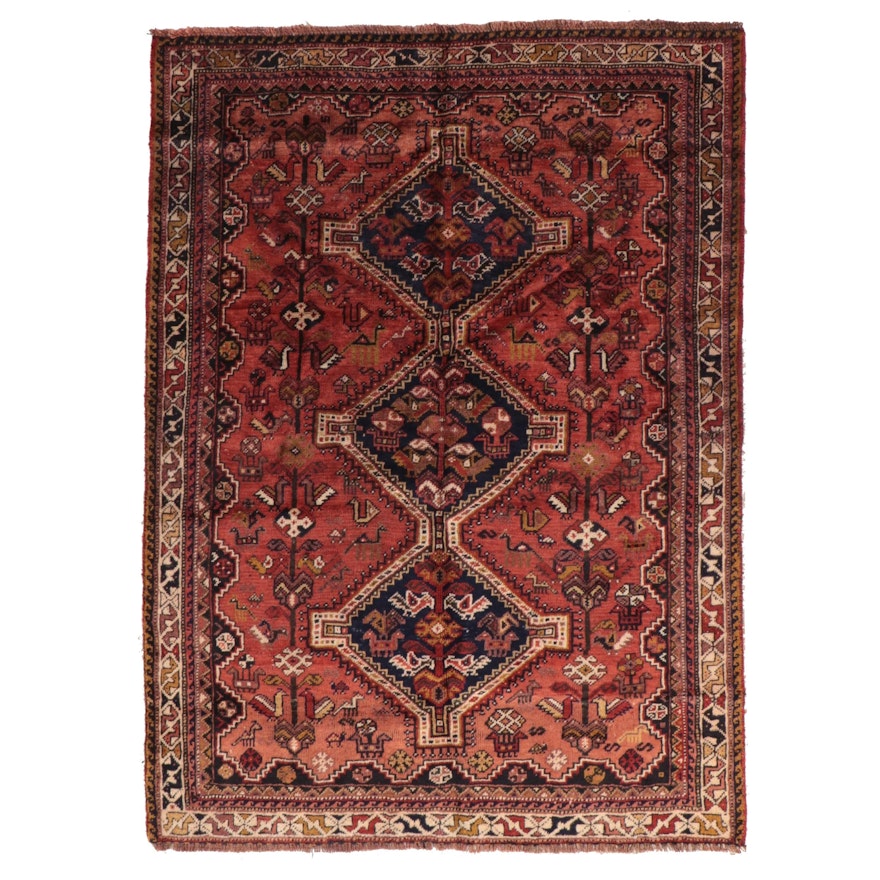 5'8 x 6'8 Hand-Knotted Persian Shiraz Area Rug