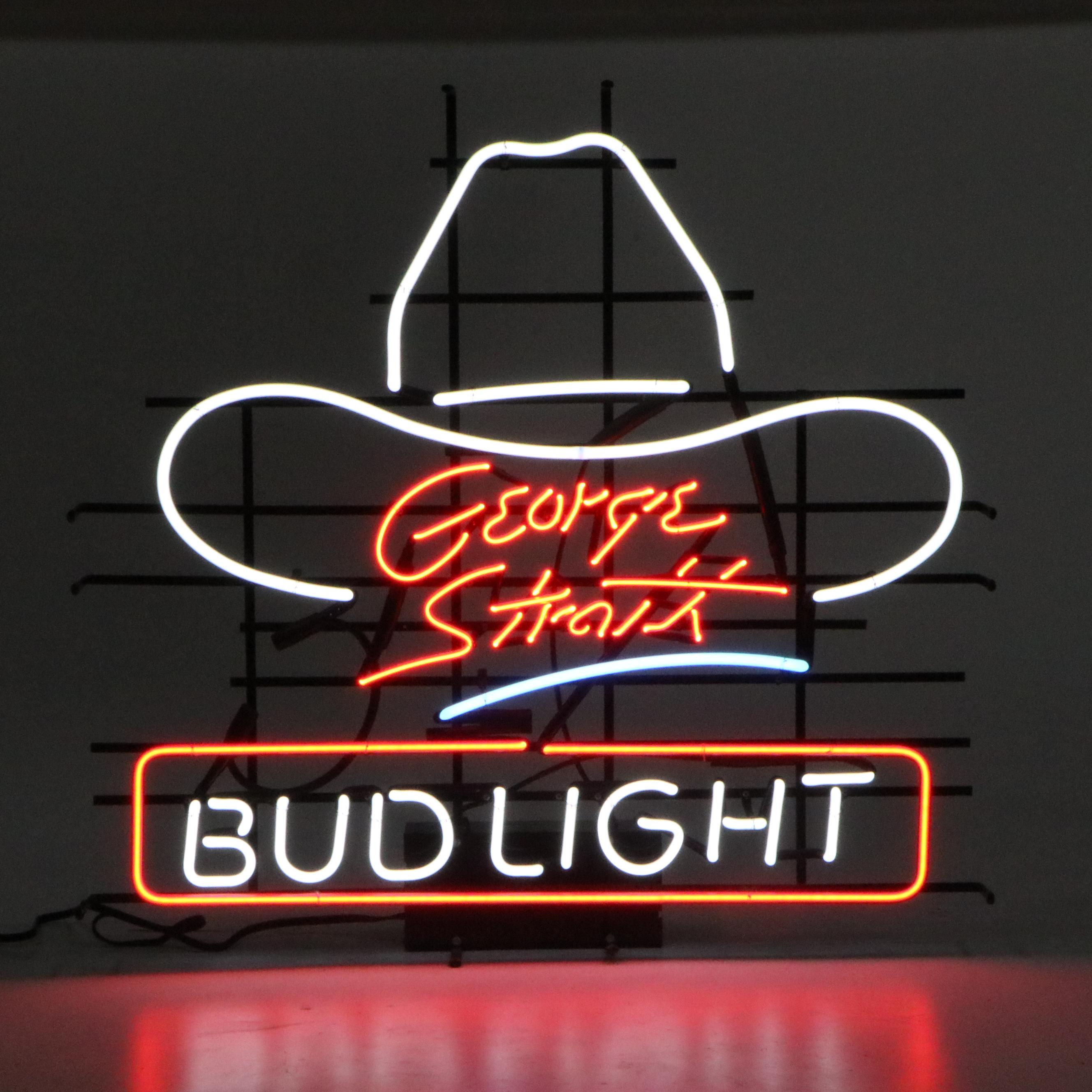 Bud Light George Strait Bar Neon Sign
