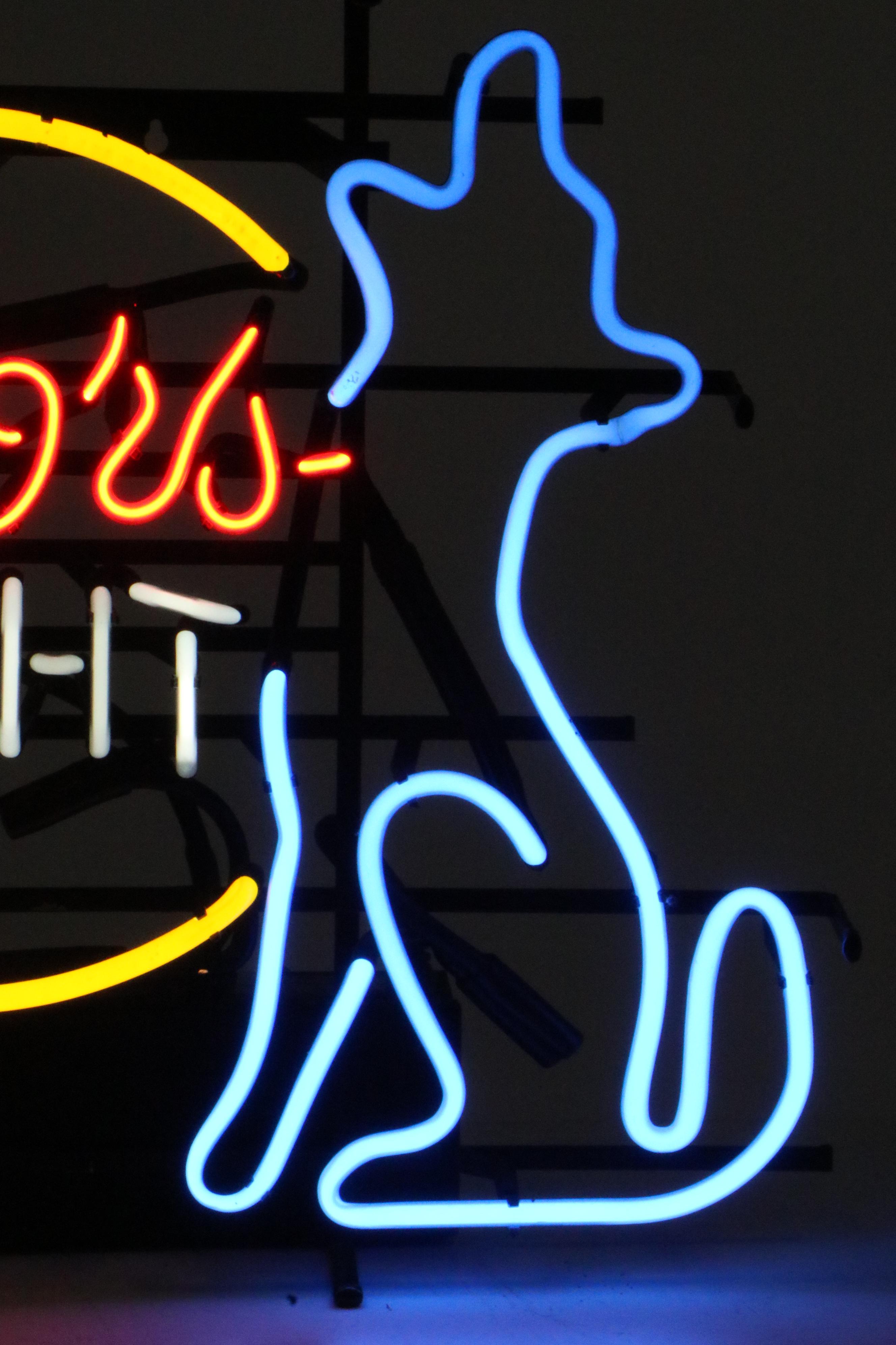 Coors Light Wolf Howling at Moon Neon Bar Sign