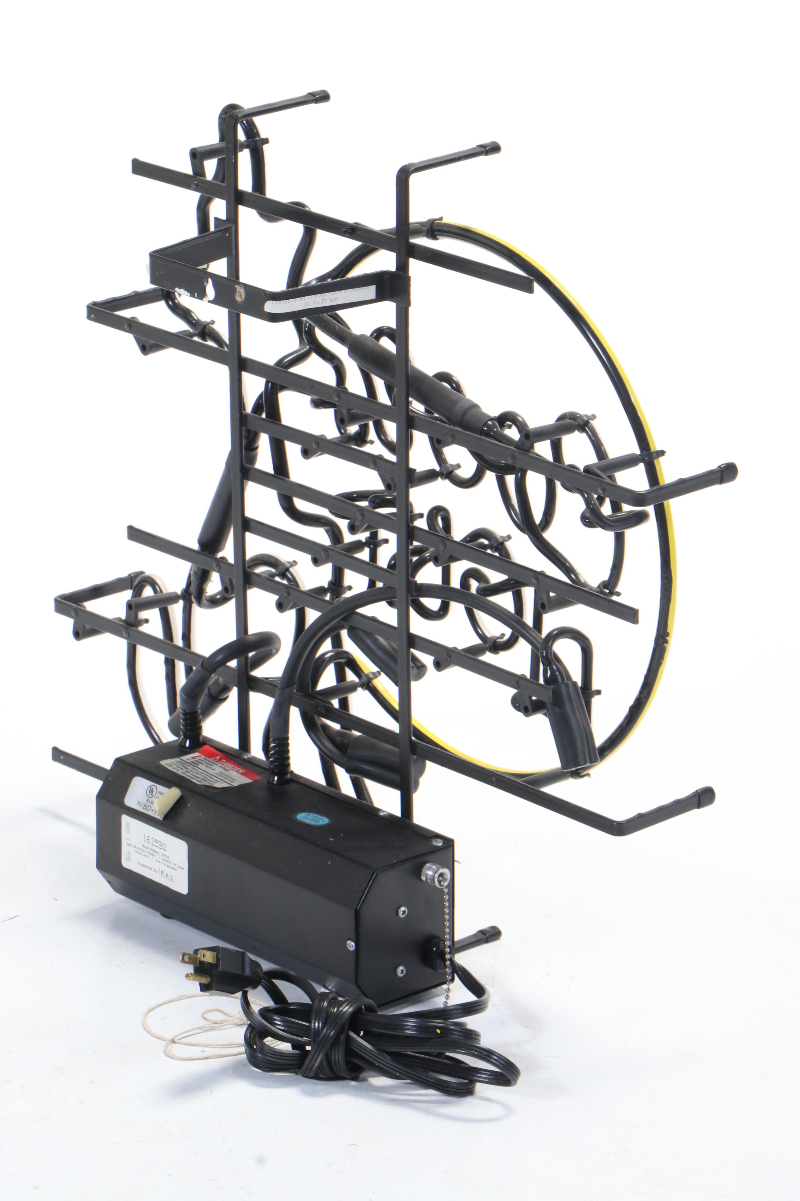 Coors Light Wolf Howling at Moon Neon Bar Sign