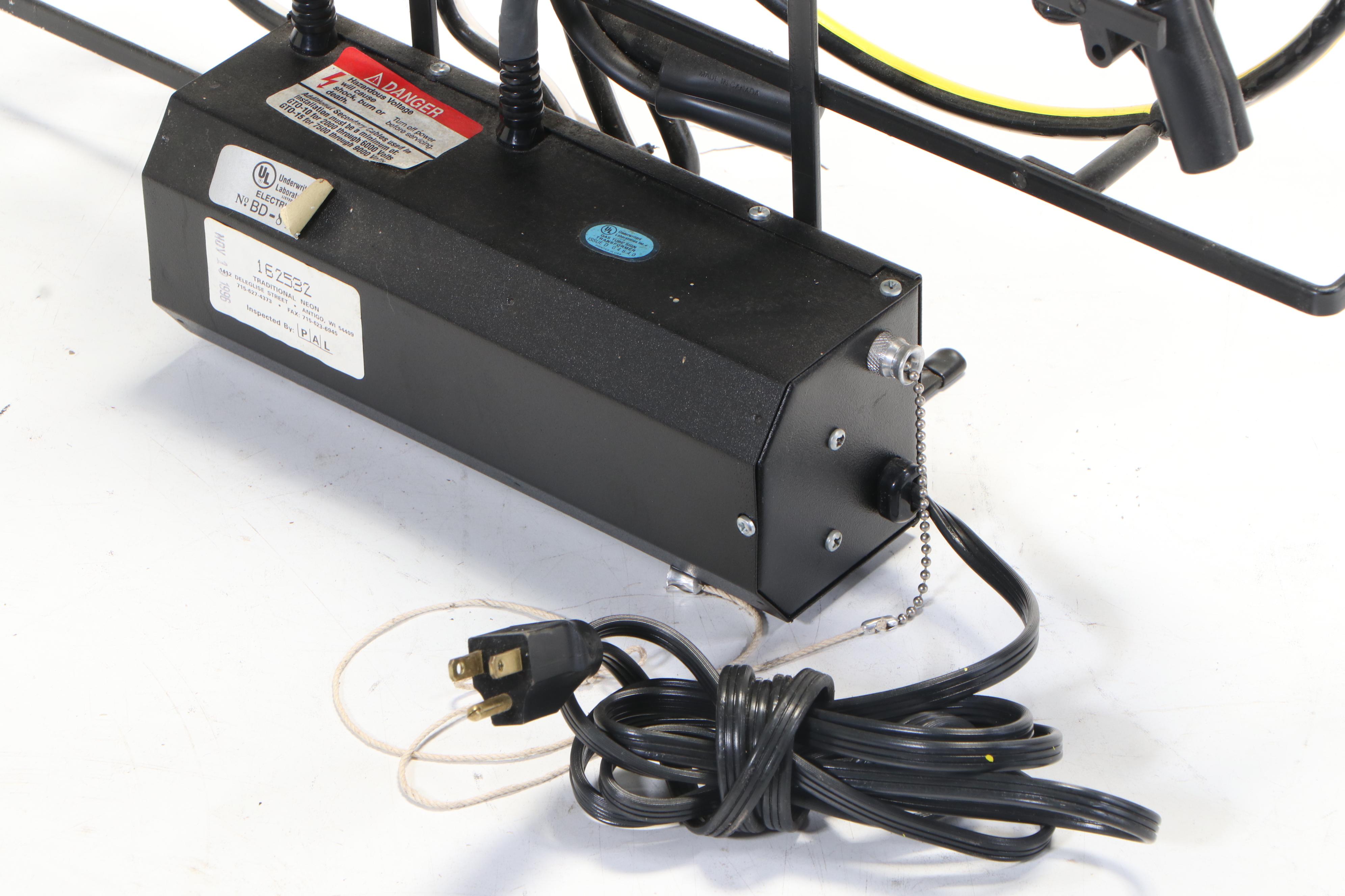 Coors Light Wolf Howling at Moon Neon Bar Sign