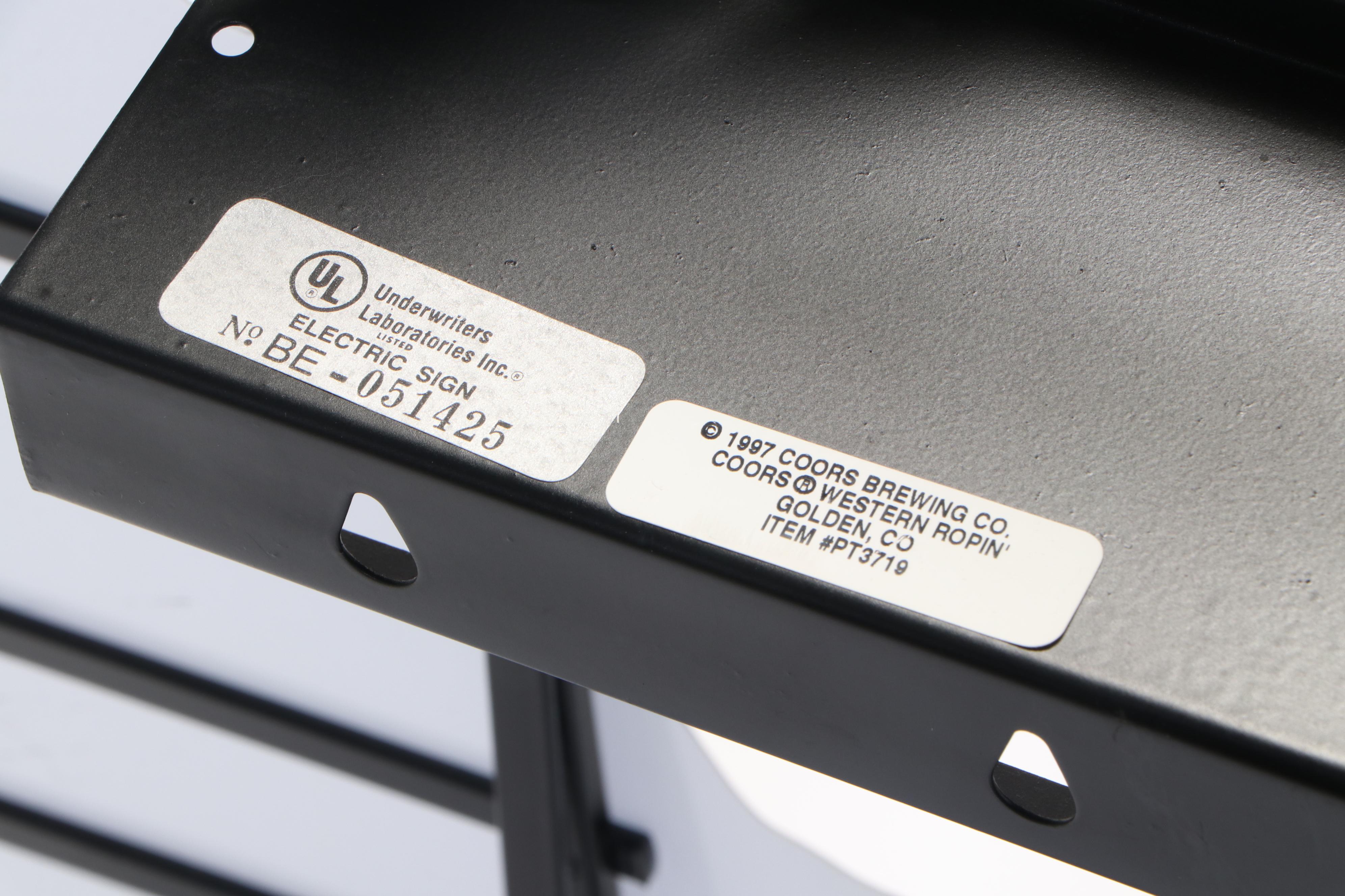 Coors Cowboy with Illuminated Lasso Bar Neon Sign