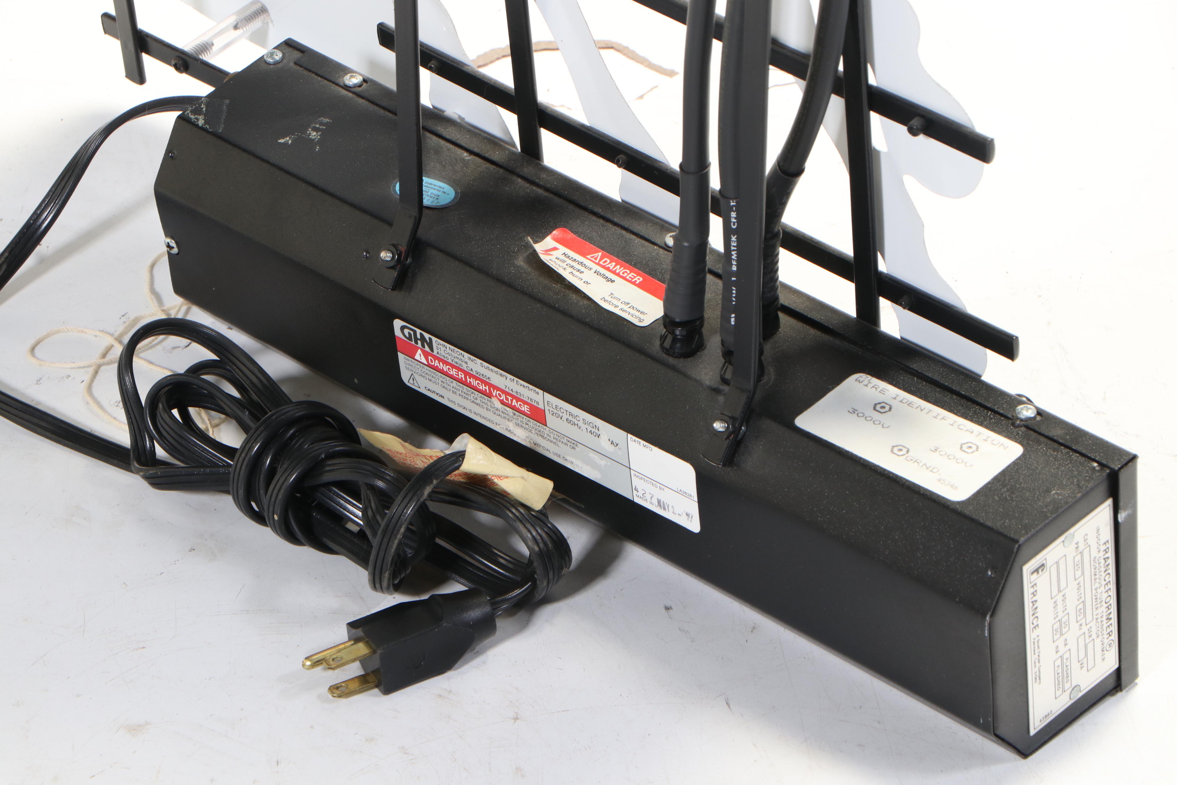 Coors Cowboy with Illuminated Lasso Bar Neon Sign